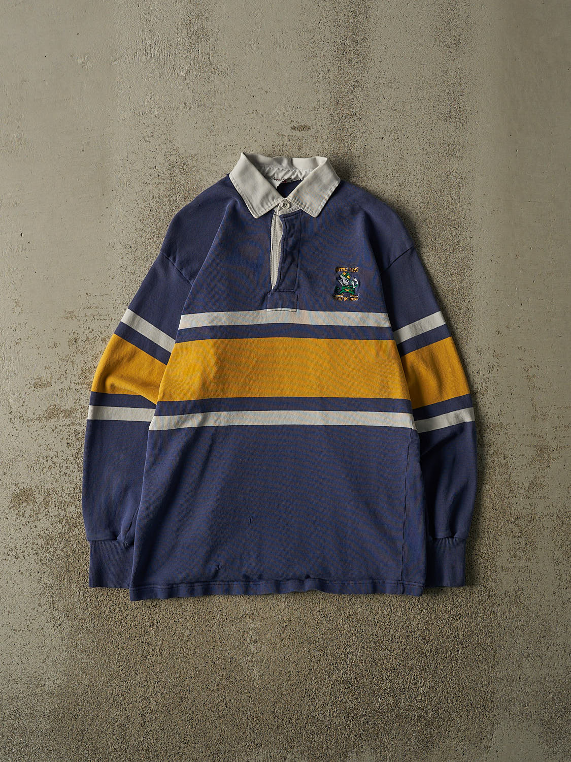 Vintage 90s Blue University of Notre Dame Quarter Button Long Sleeve (XS/S)