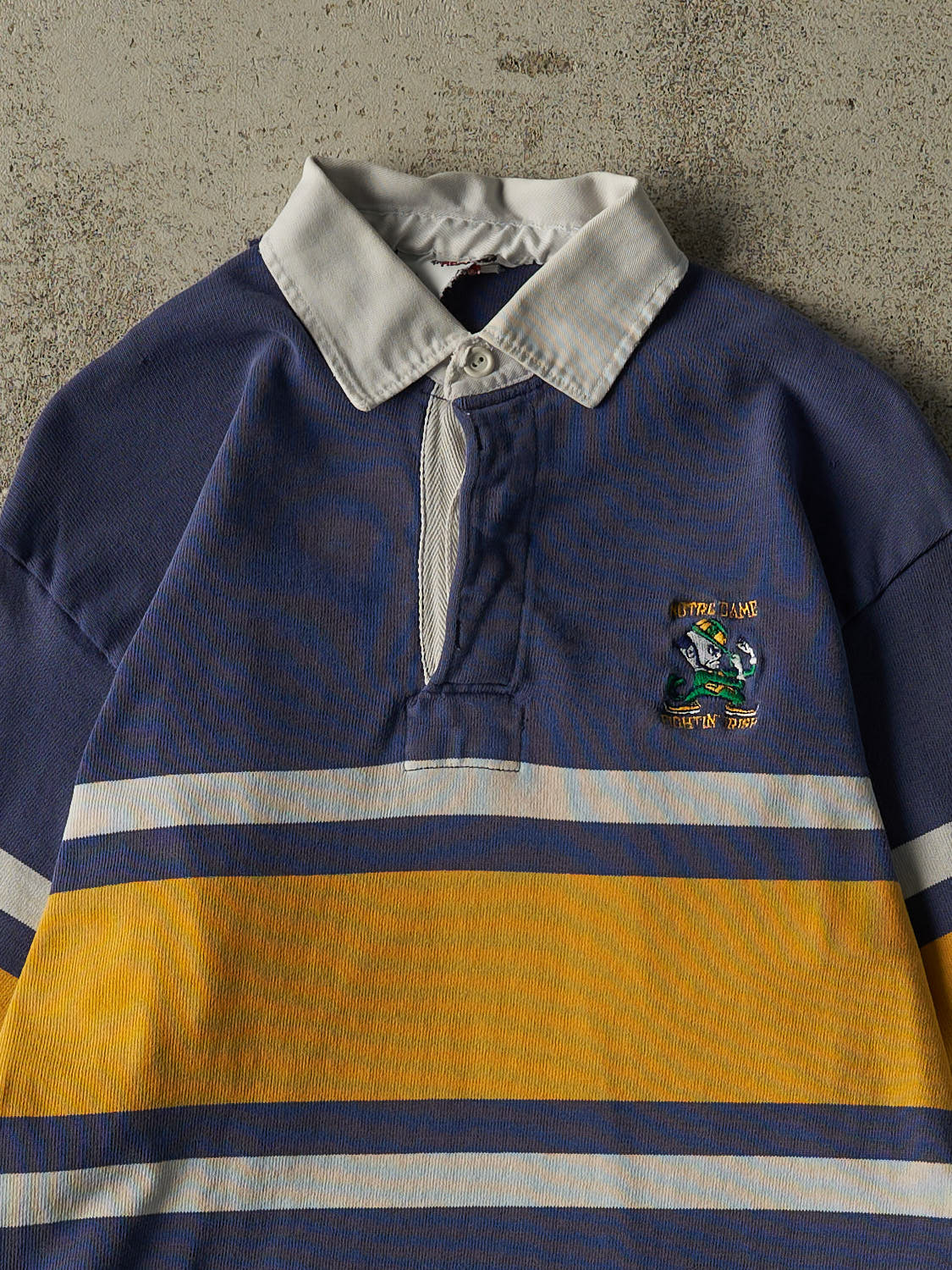 Vintage 90s Blue University of Notre Dame Quarter Button Long Sleeve (XS/S)