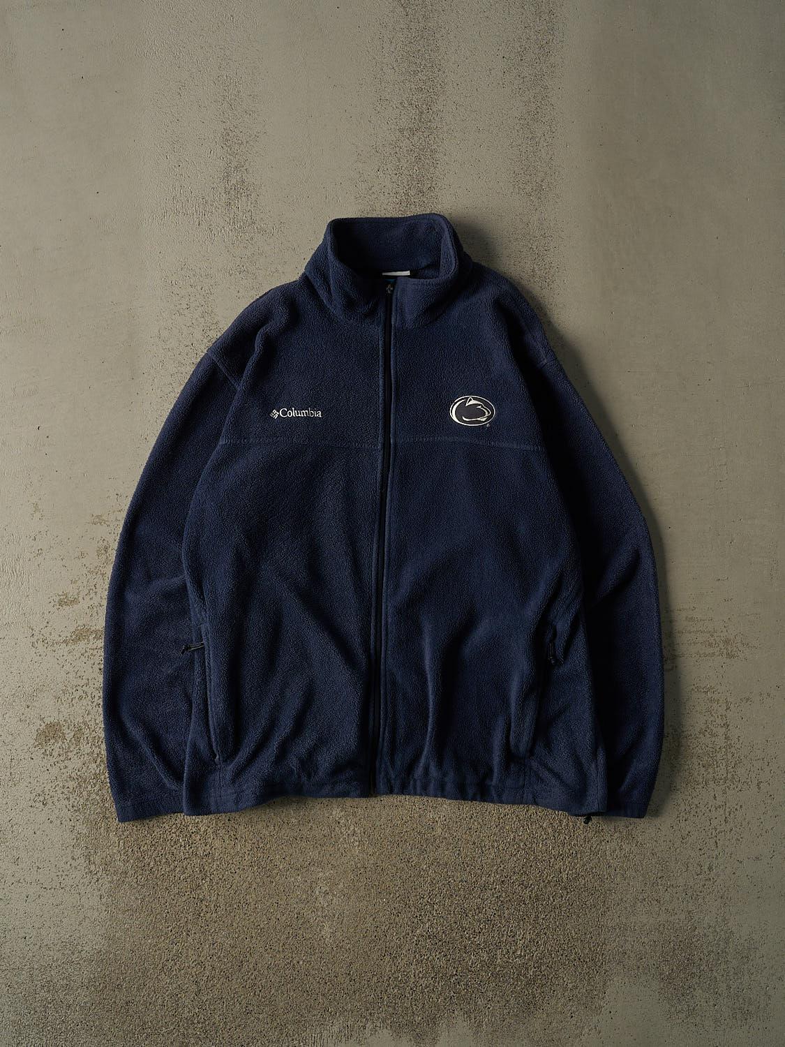 Vintage Y2K Navy Blue Columbia x Penn State University Zip Up  Fleece (XL)