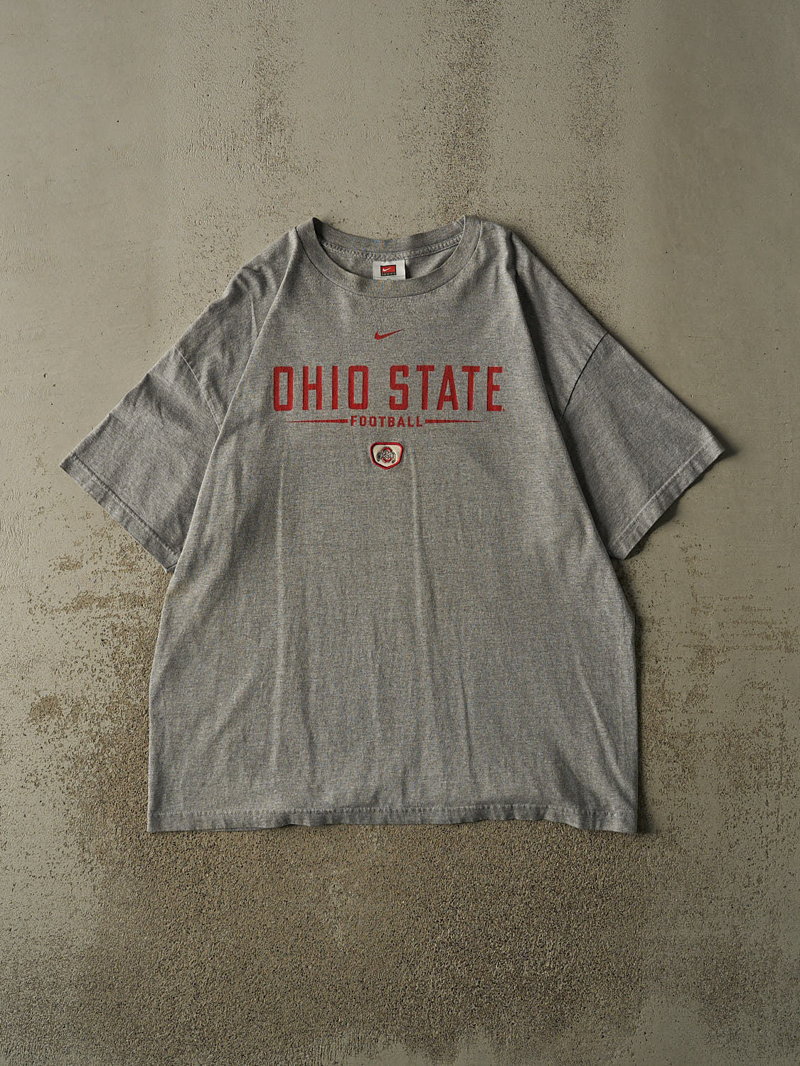 Vintage Y2K Grey Nike Middle Swoosh Ohio State University Football Tee (XXL)