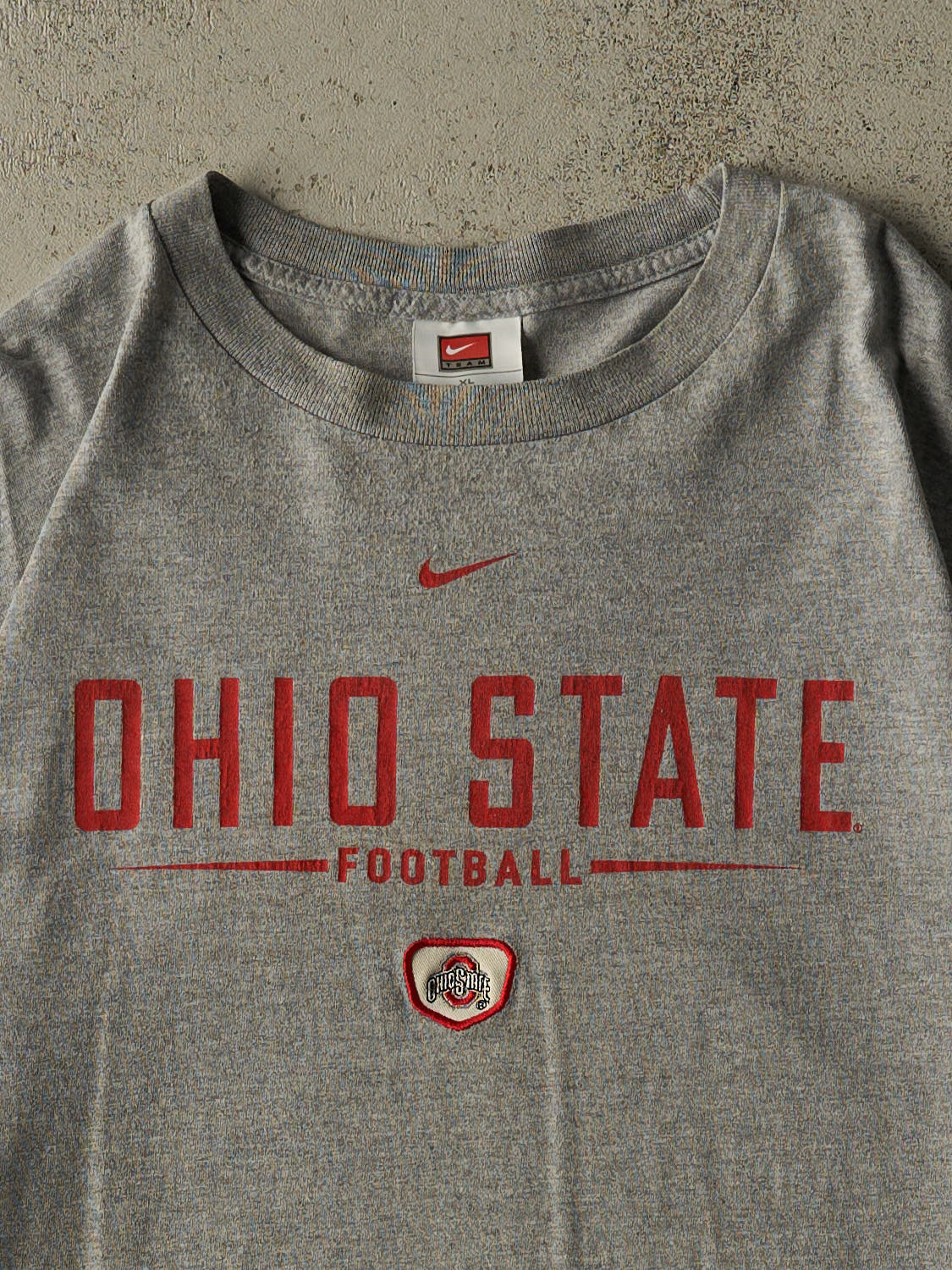 Vintage Y2K Grey Nike Middle Swoosh Ohio State University Football Tee (XXL)