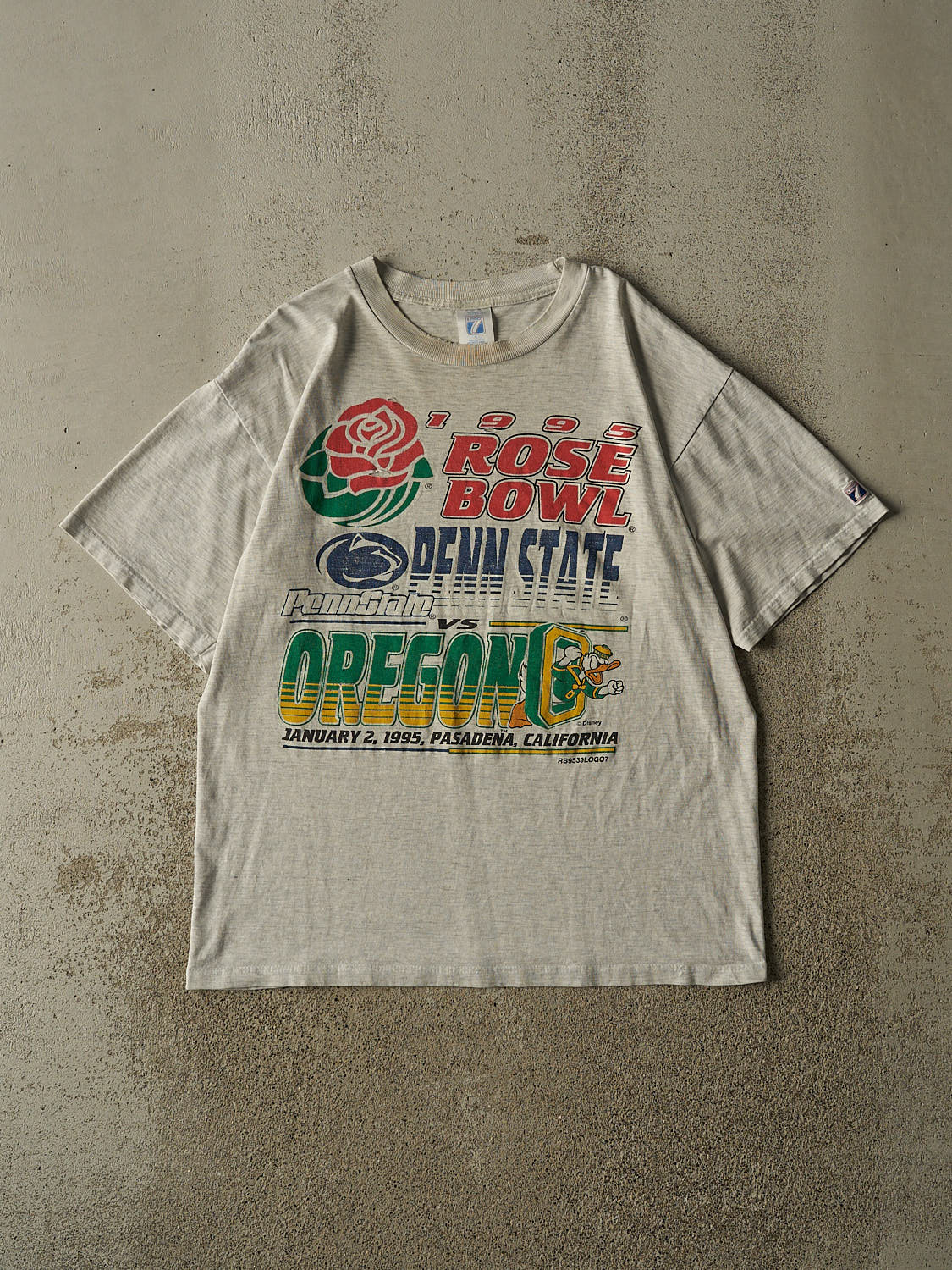 Vintage 95' Heather Grey RARE Rosebowl Oregon vs Penn State  Tee (L)
