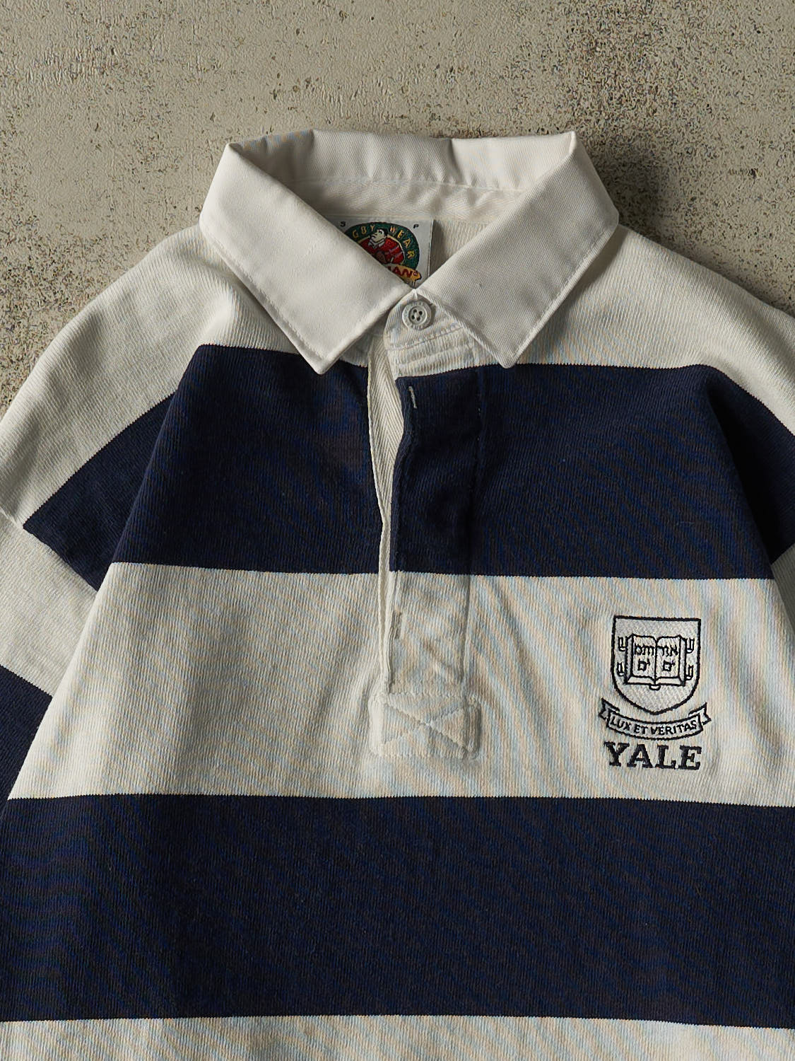Vintage 90s White Yale University Quarter Button Long Sleeve (S/M)