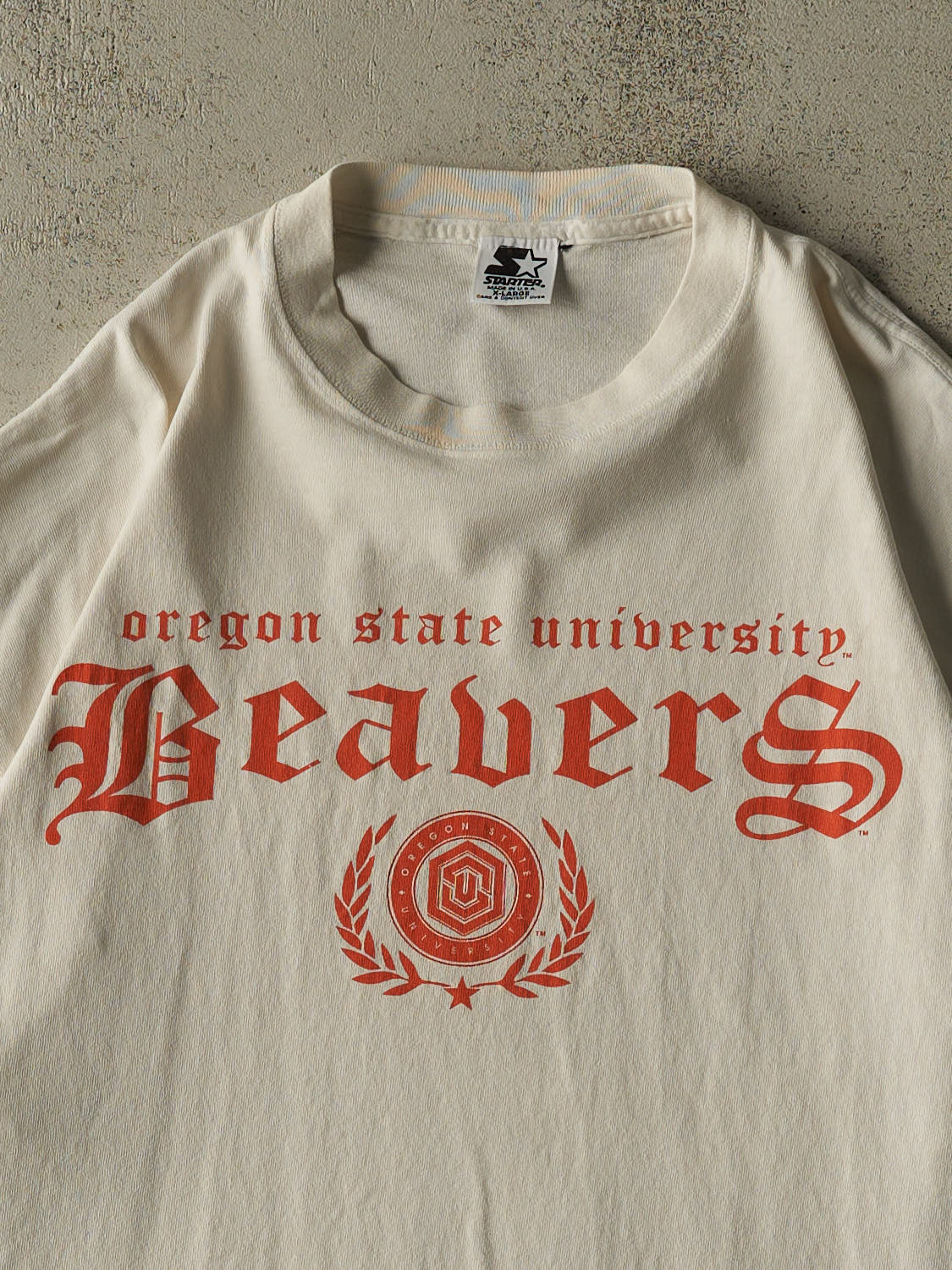 Vintage 90s White Oregon State University Beavers Tee (XXL)