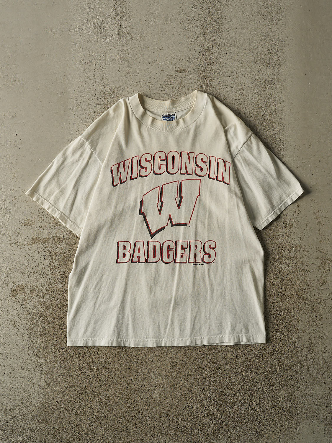 Vintage 90s White University of Wisconsin Badgers Tee (L)