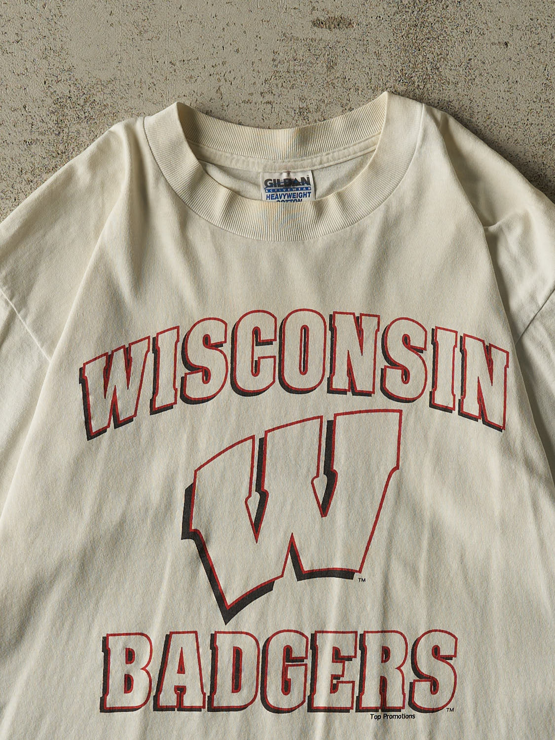 Vintage 90s White University of Wisconsin Badgers Tee (L)