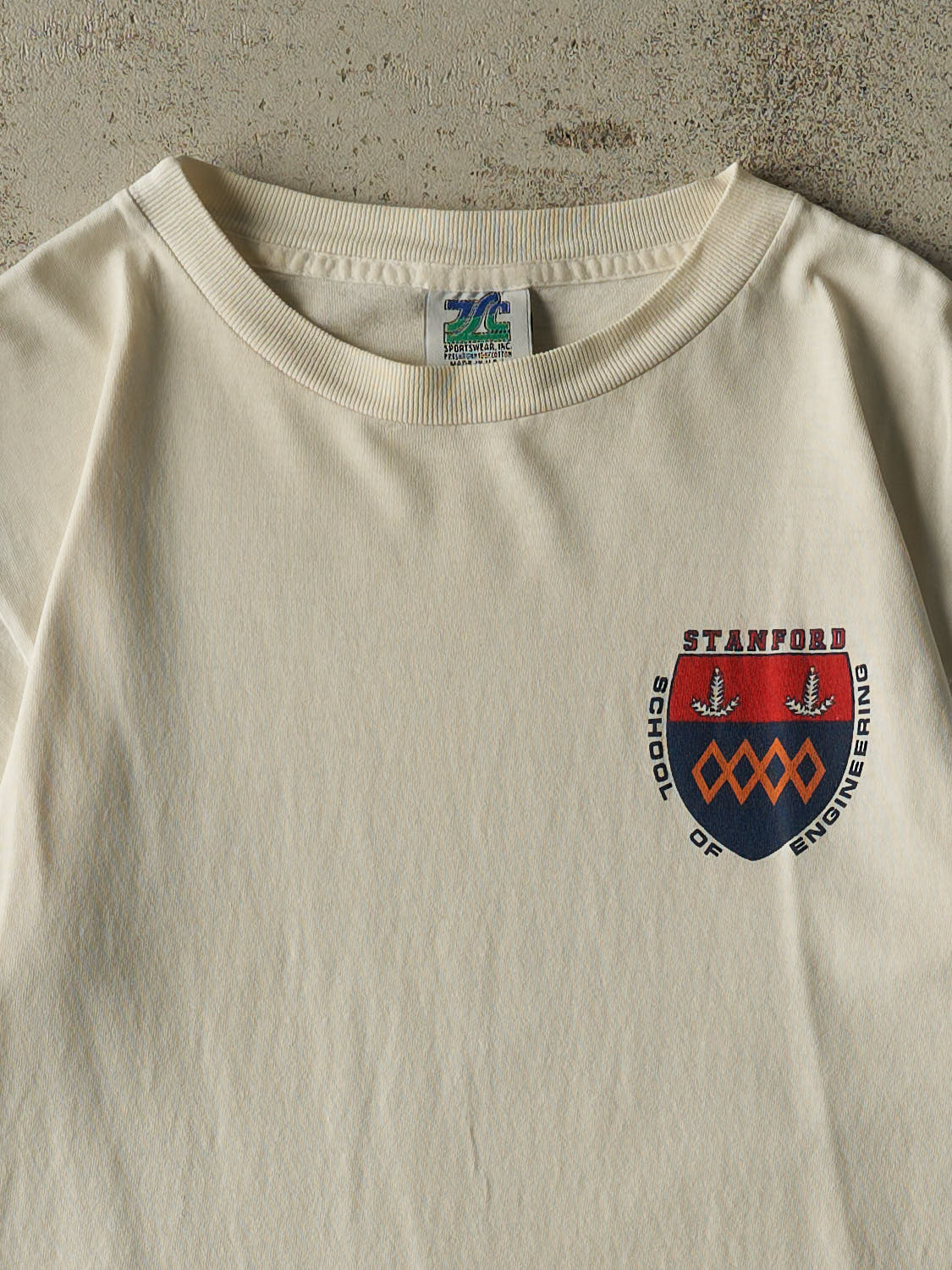 Vintage 80s White Stanford University School of Engineering Single Stitch  Tee (S/M)