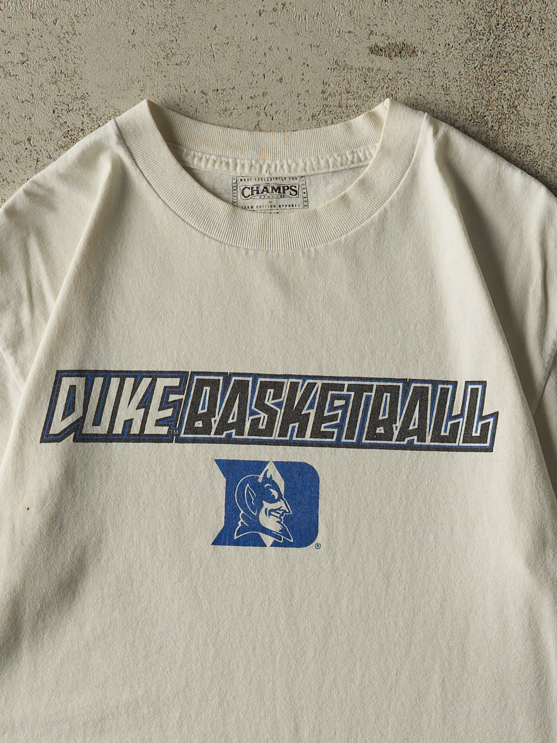 Vintage Y2K White Duke University Basketball Tee (S/M)
