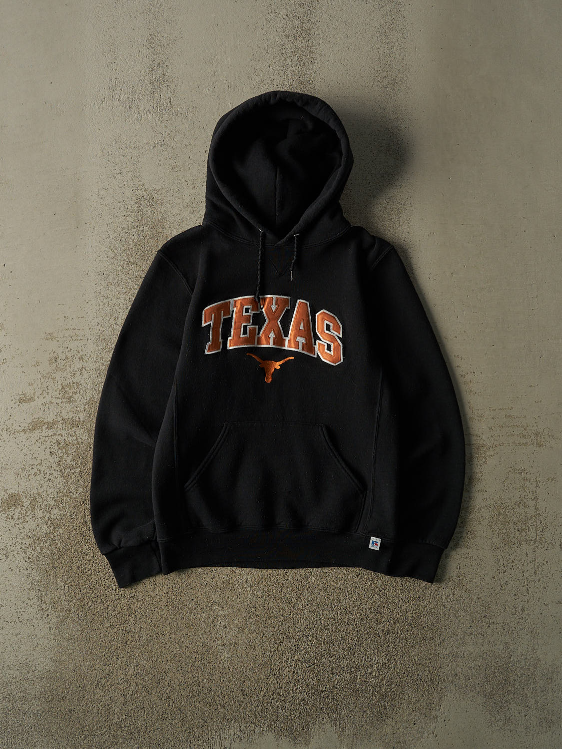 Vintage Y2K Black Russell Athletic University of Texas Hoodie (XS/S)