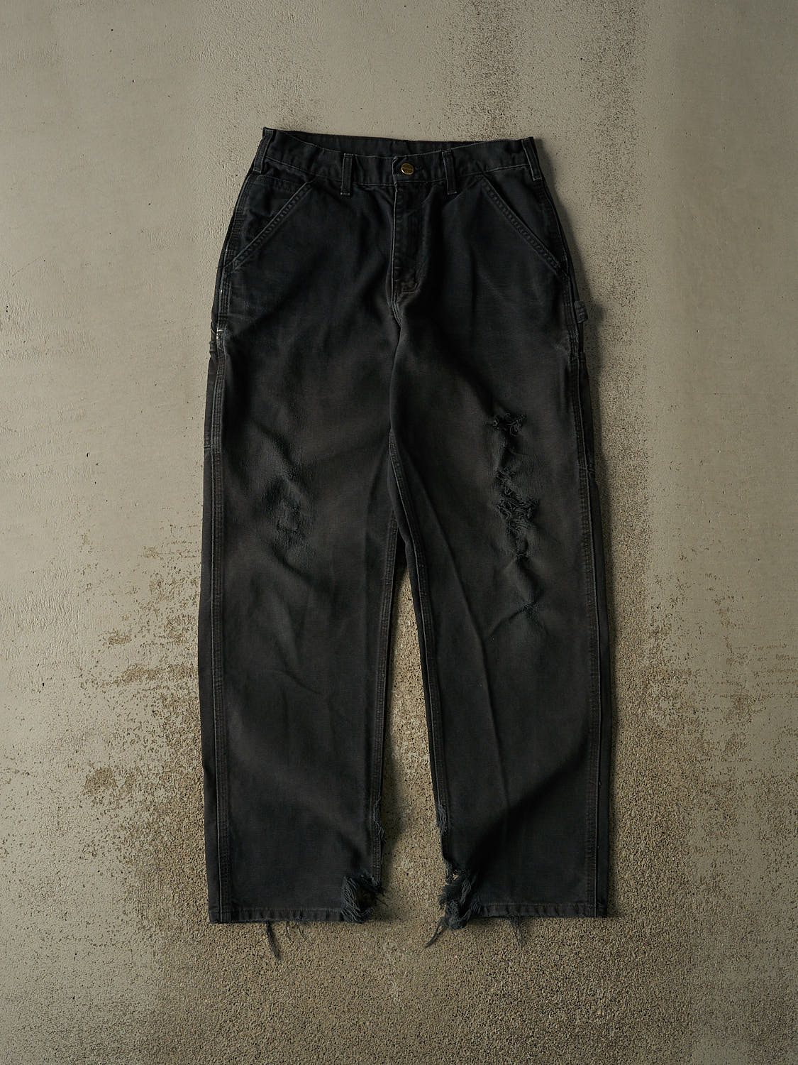 Vintage 90s Faded Black Carhartt Carpenter Pants (29x31)
