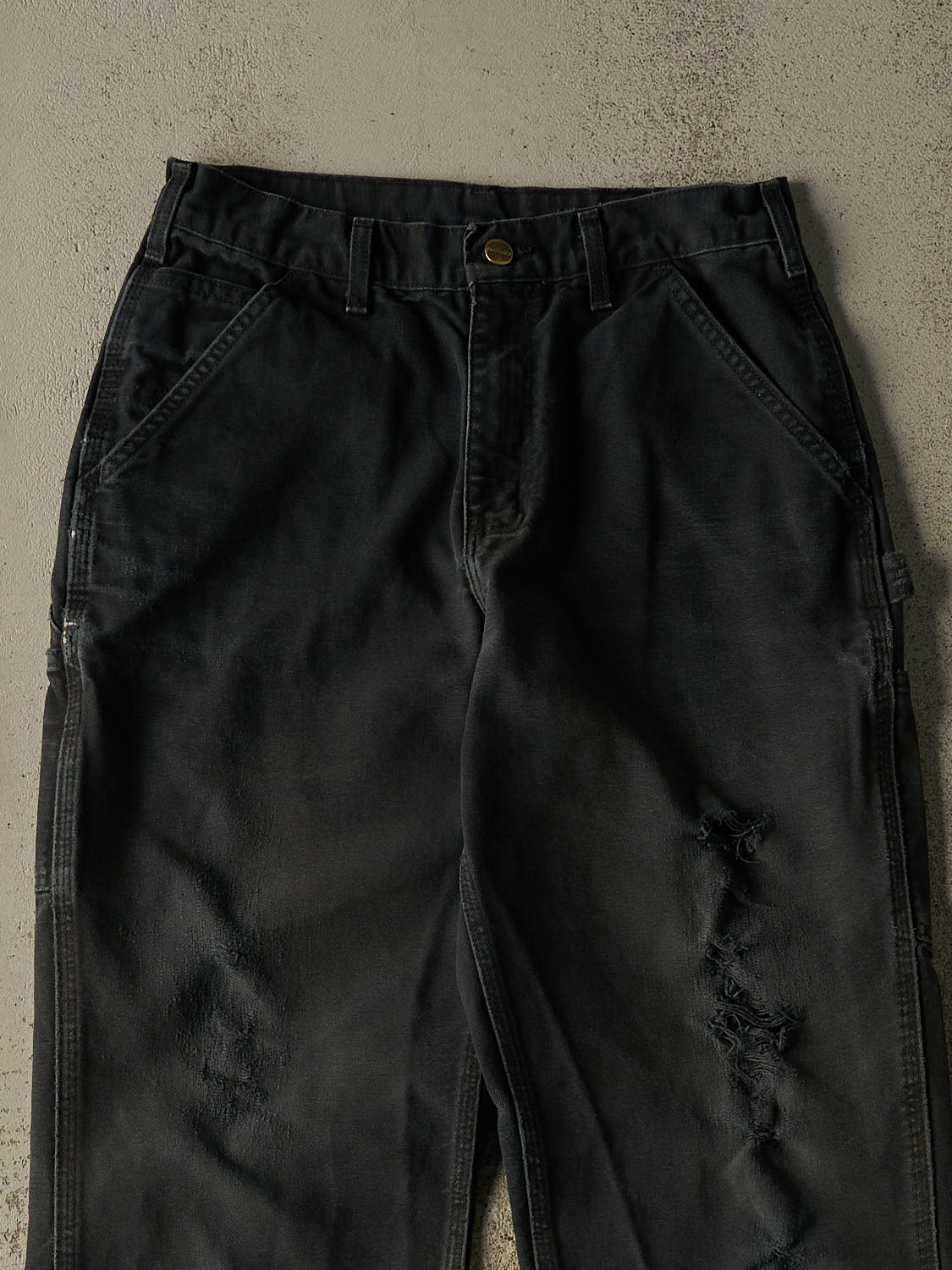 Vintage 90s Faded Black Carhartt Carpenter Pants (29x31)
