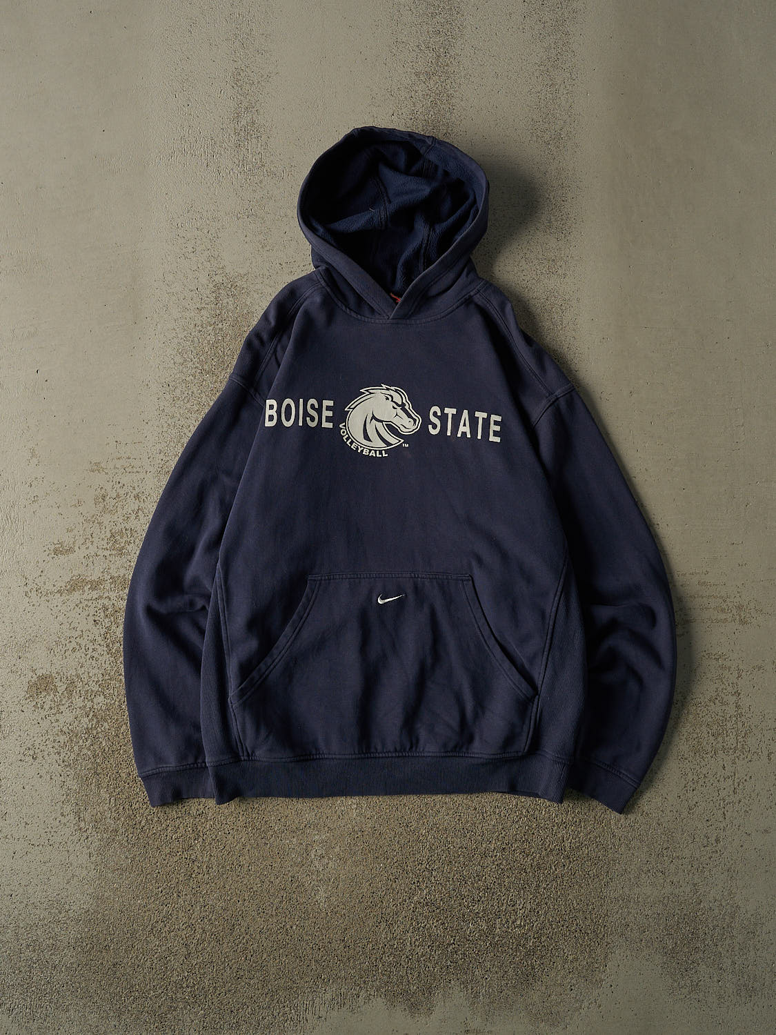 Vintage Y2K Navy Blue Nike Middle Swoosh Boise State Volleyball  Hoodie (L/XL)