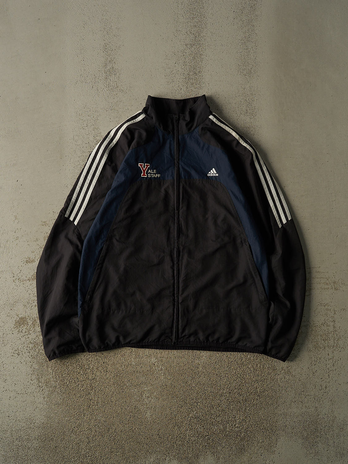 Vintage Y2K Black & Navy  Yale University Adidas  Track Jacket (L/XL)