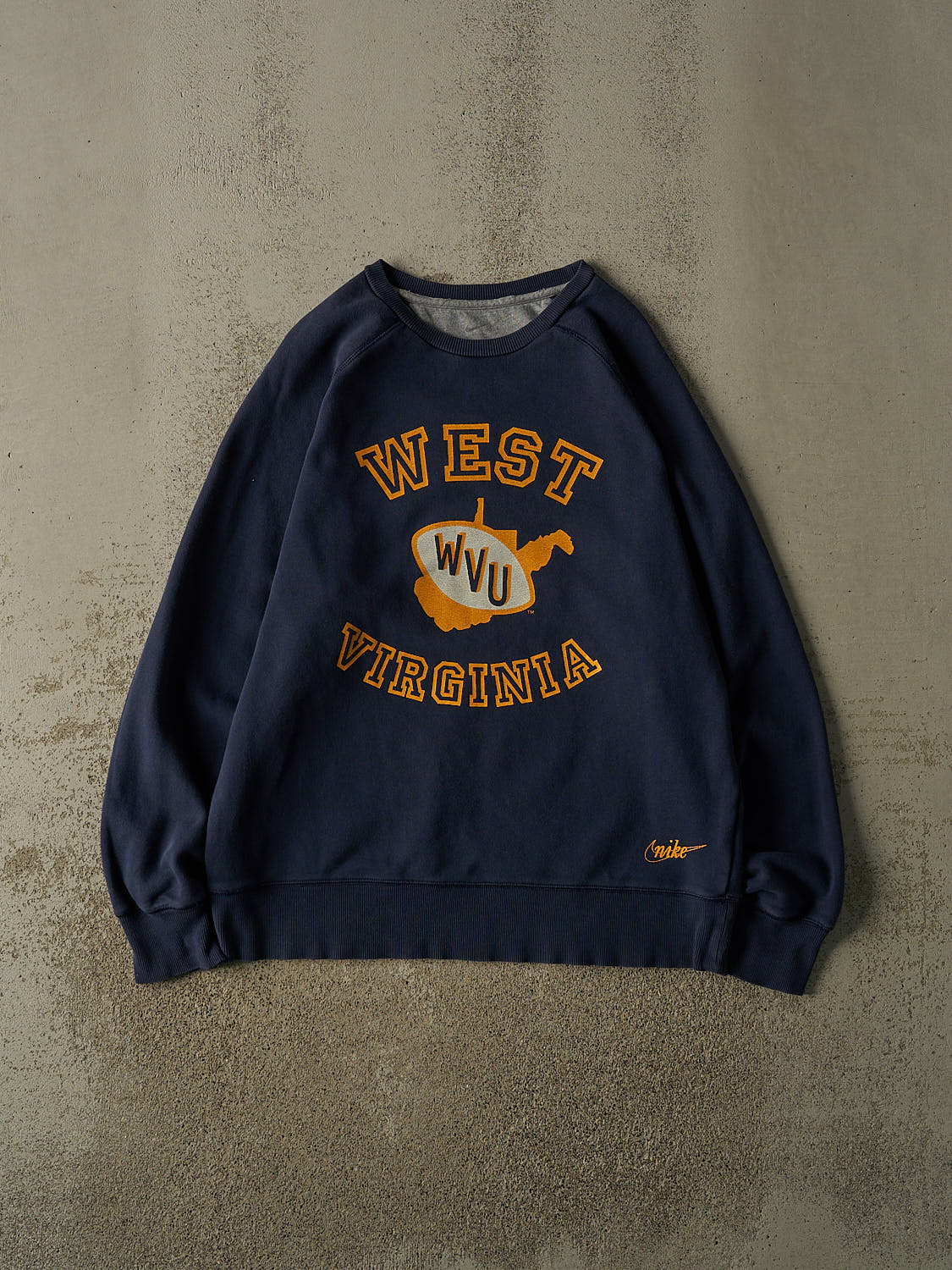 Vintage Y2K Navy Blue West Virginia University Nike Crewneck (XL)