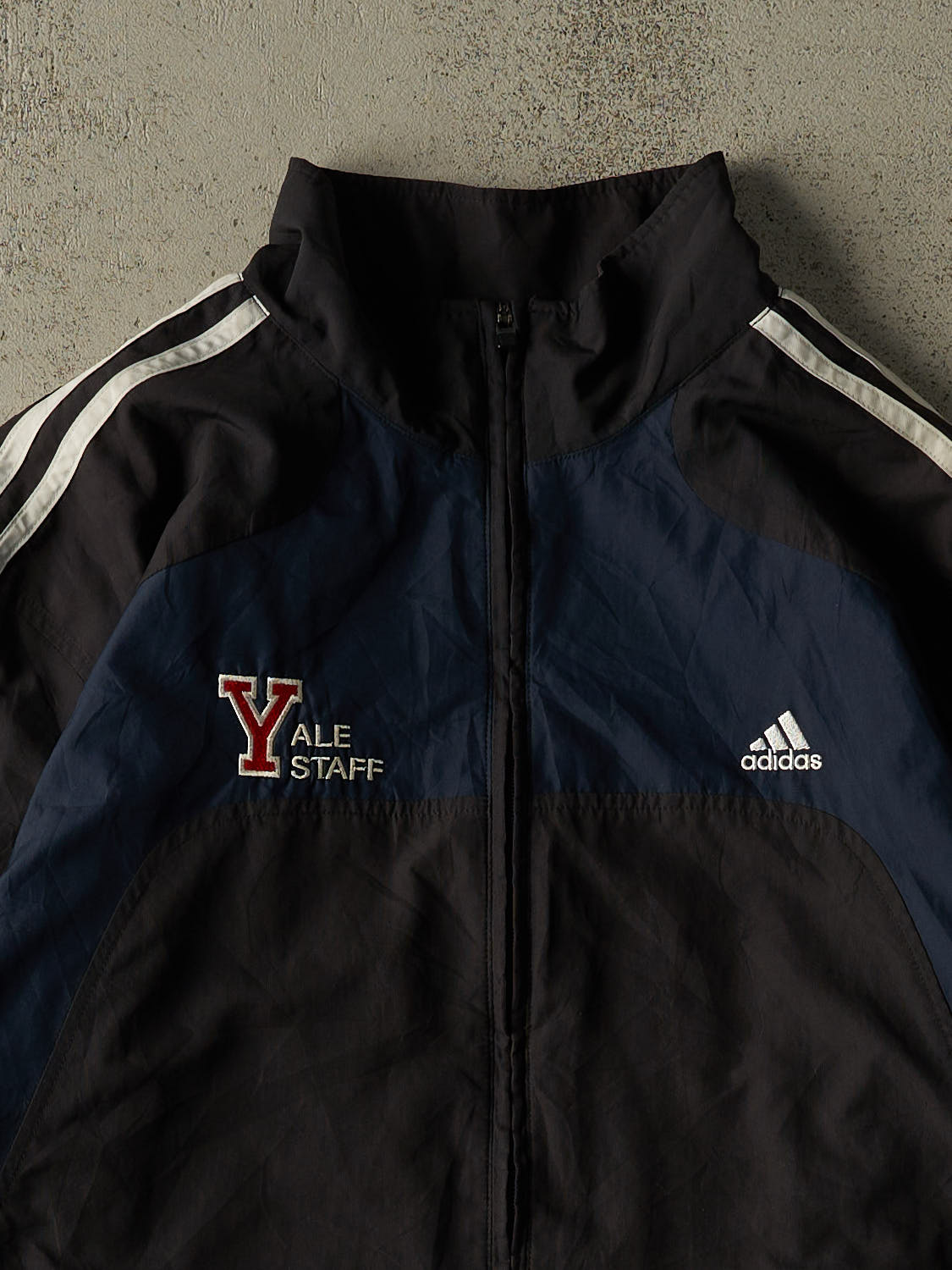 Vintage Y2K Black & Navy  Yale University Adidas  Track Jacket (L/XL)
