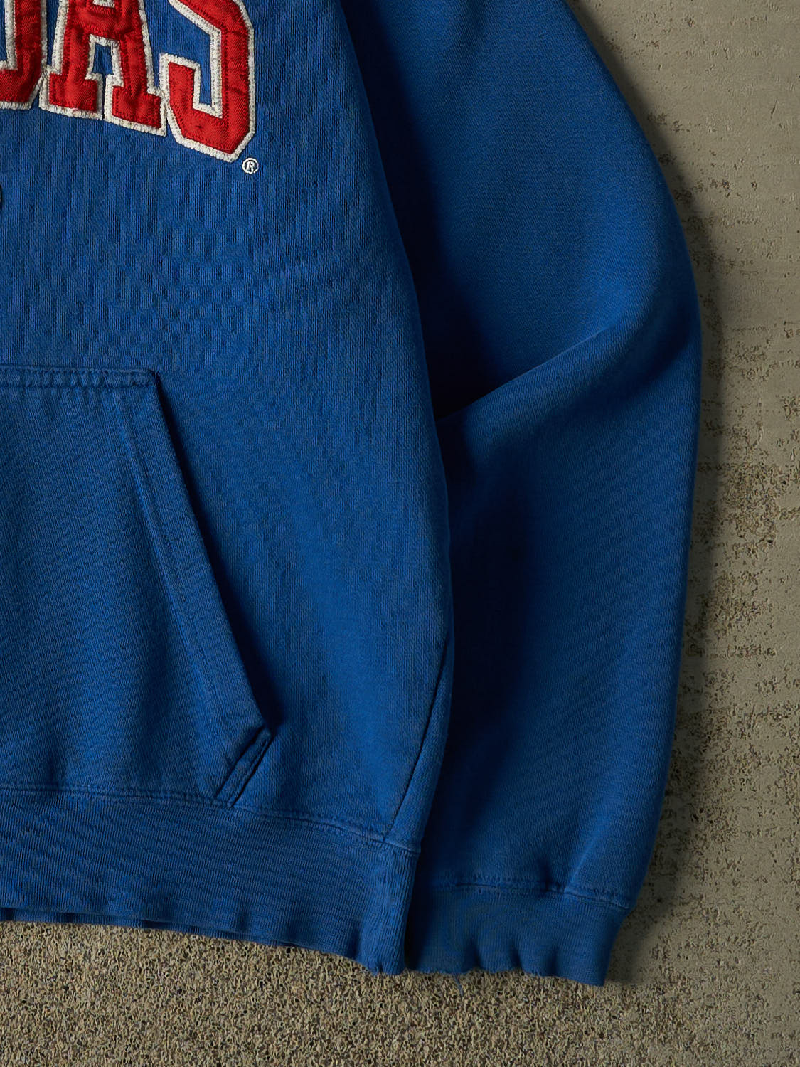 Vintage 90s Blue Kansas University Embroidered Hoodie (M)