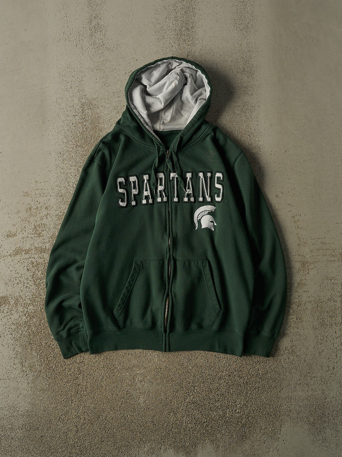 Vintage 90s Green Michigan State University Spartans Zip Up Hoodie (S )