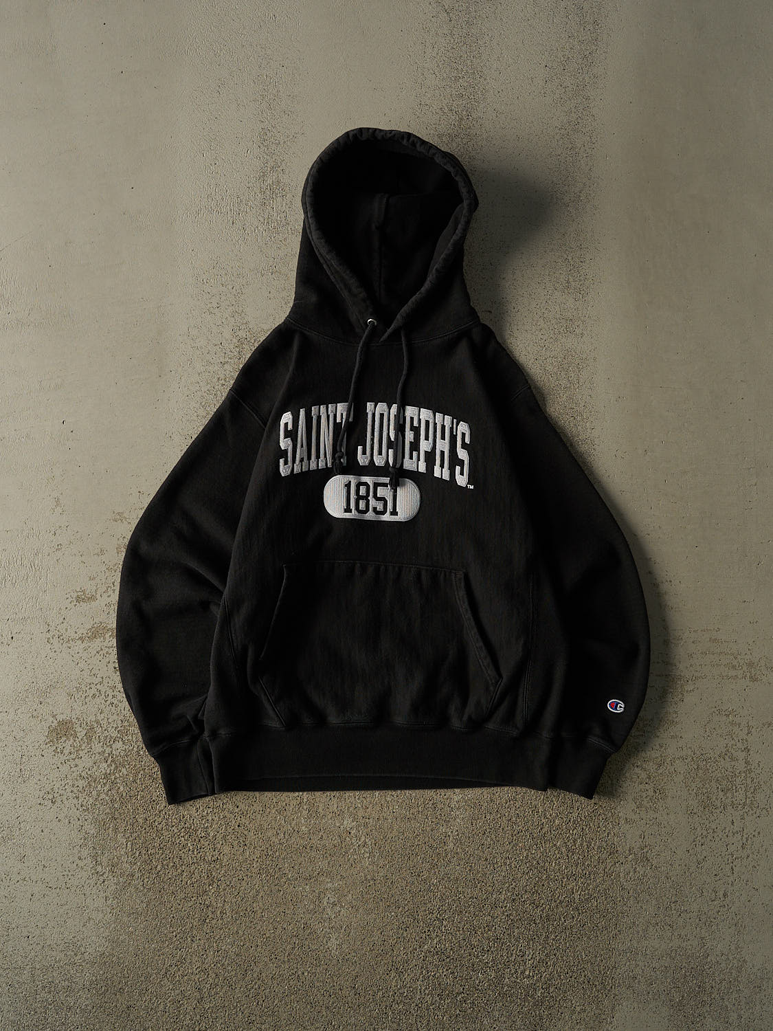 Vintage Y2K Black Champion Reverse Weave Saint Joseph's Hoodie (S/M)