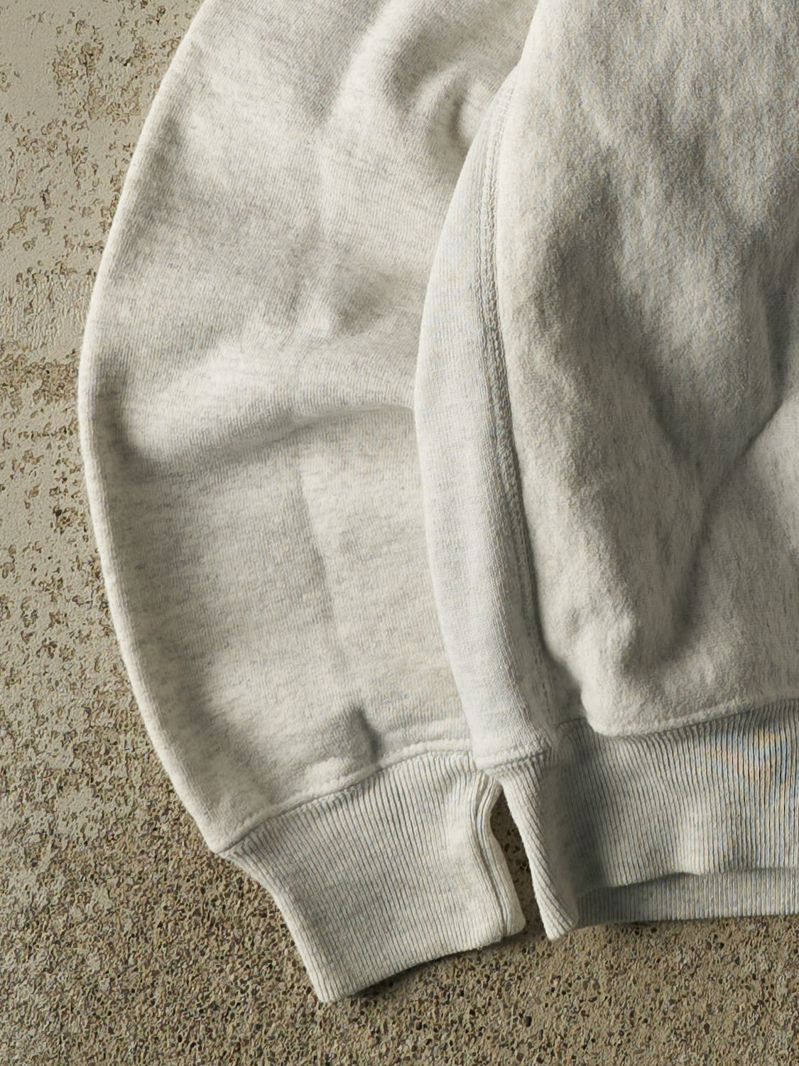 Vintage 80s Heather Grey Stormin Norman Embroidered Quarter Zip Sweater (S)