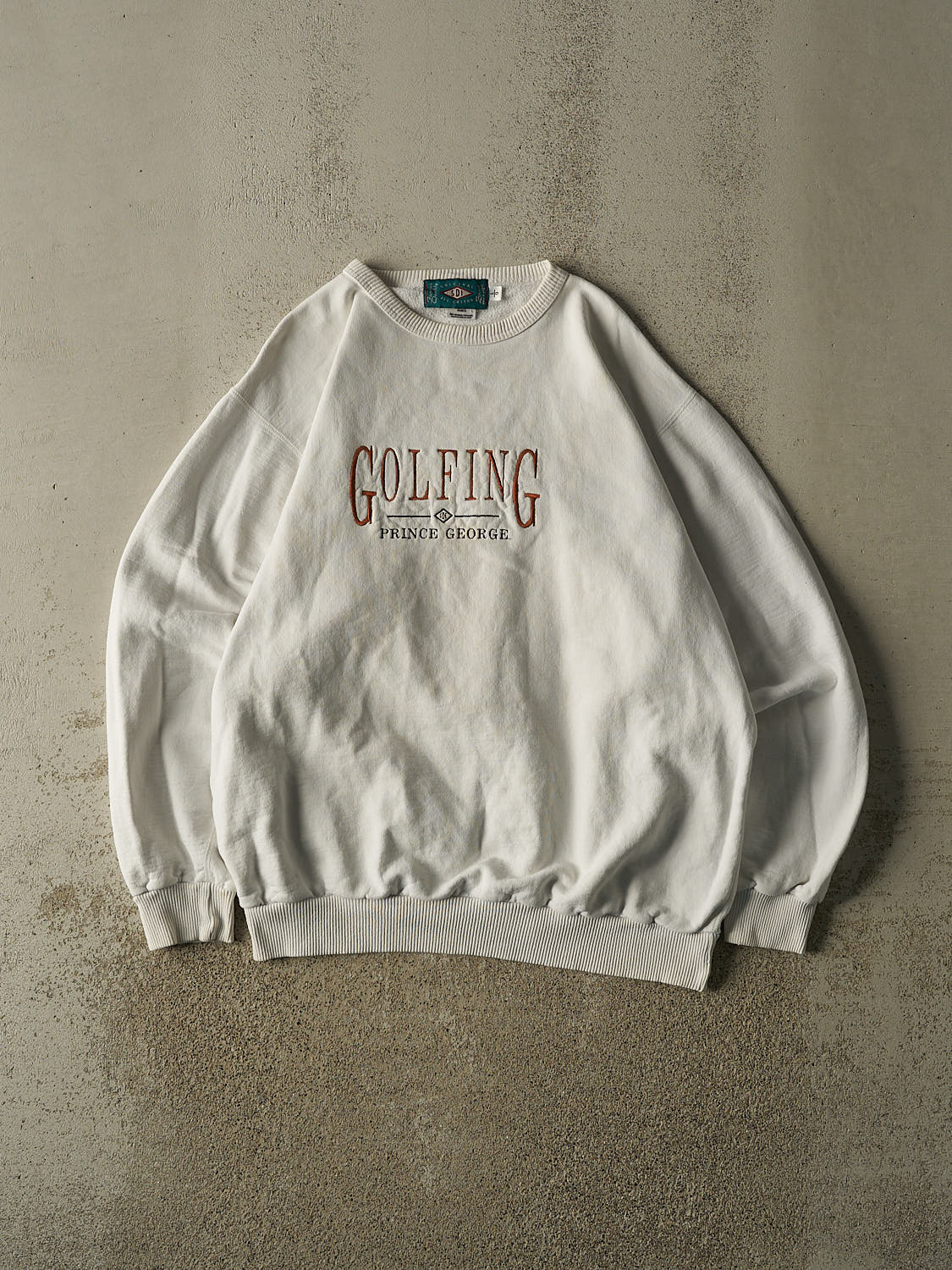 Vintage 90s White Prince George Golfing Embroidered Crewneck (XL)