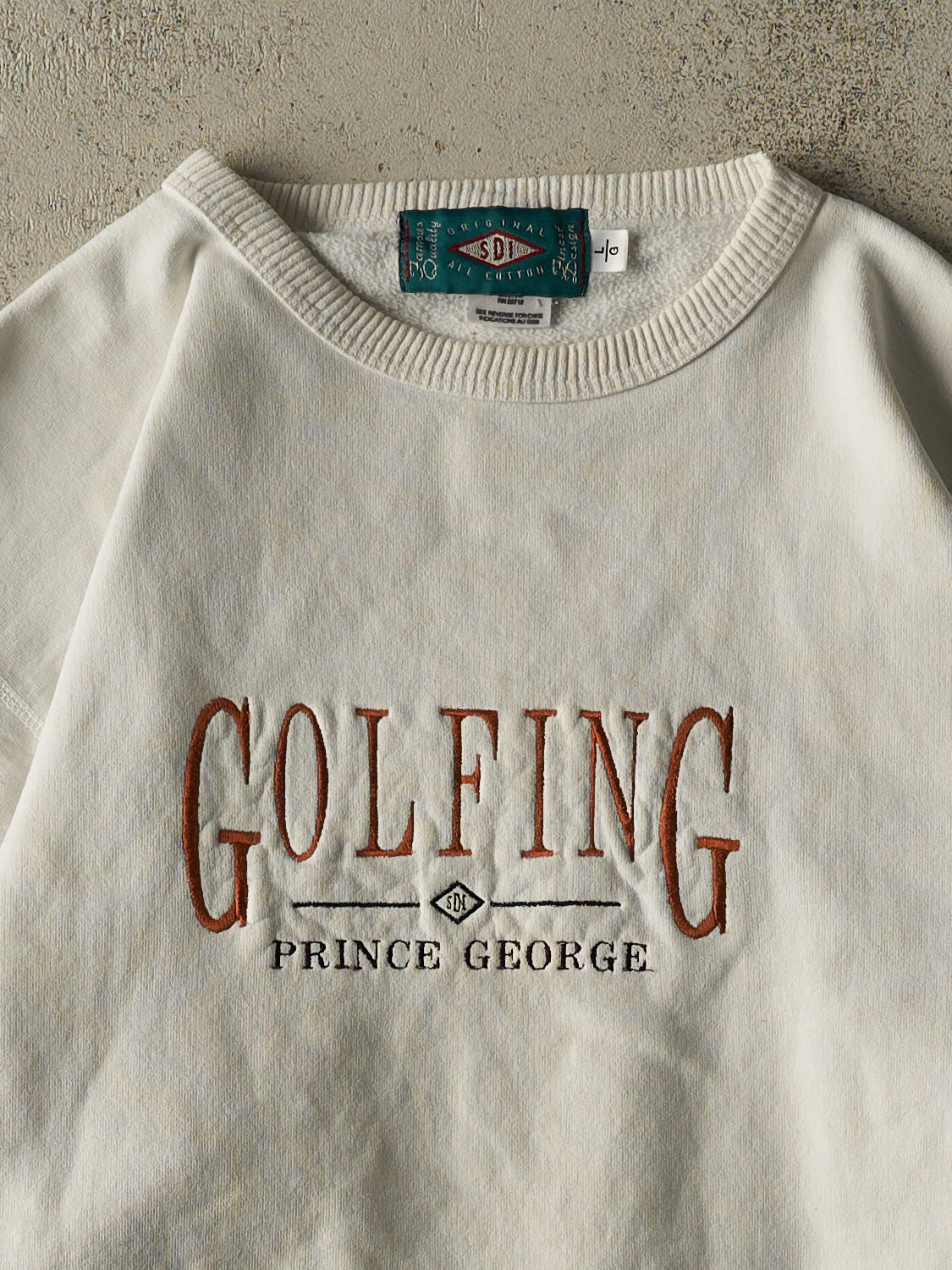 Vintage 90s White Prince George Golfing Embroidered Crewneck (XL)