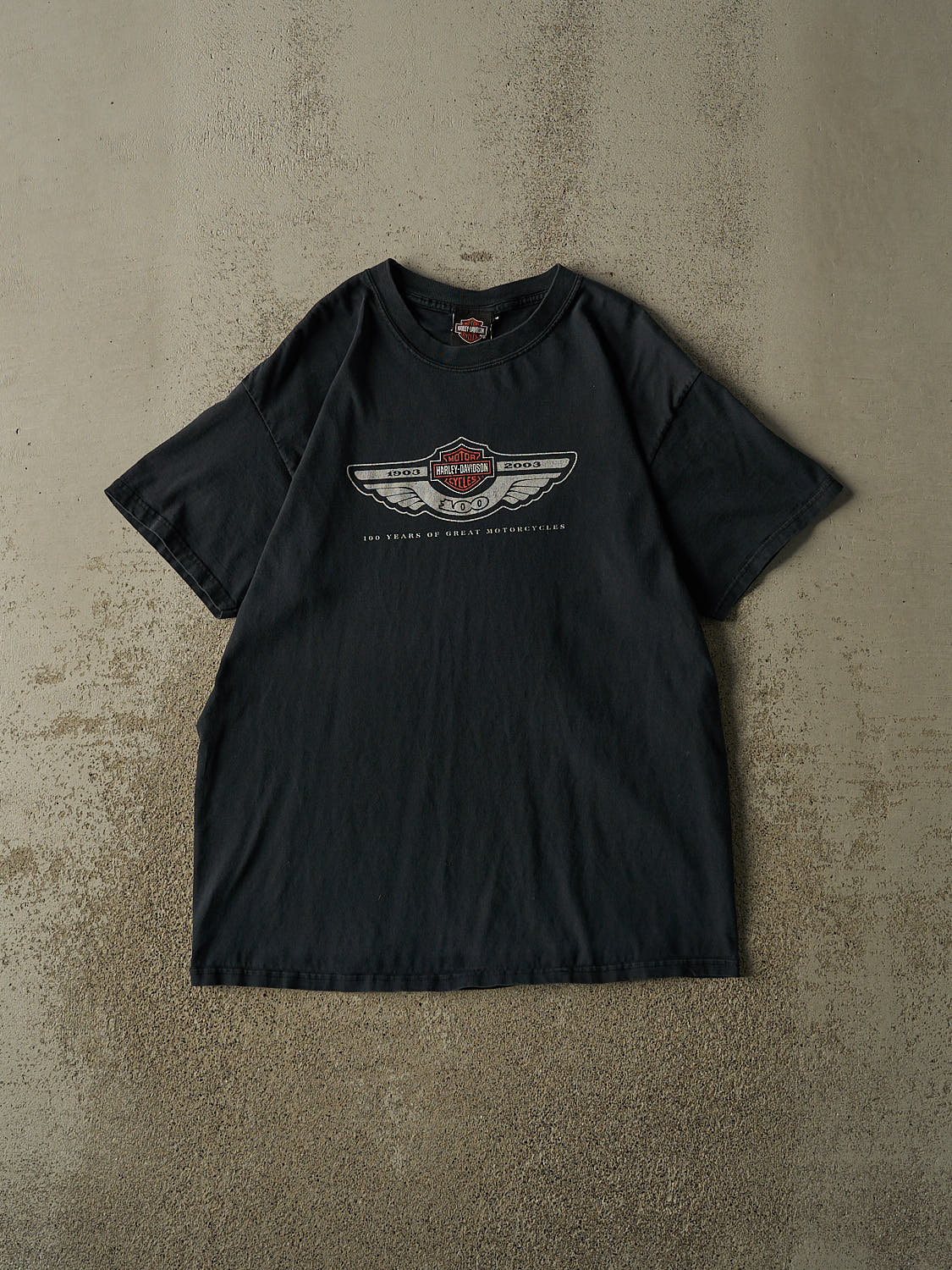 Vintage 03' Faded Black Harley Davidson Wauwatosa WI Tee (L)