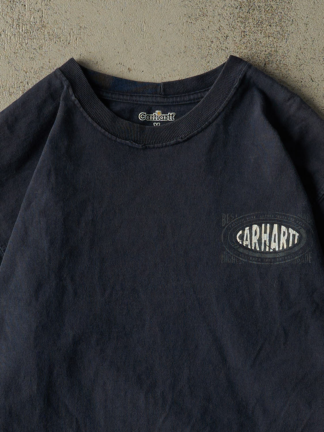 Vintage Y2K Navy Blue Carhartt Logo Long Sleeve (M/L)