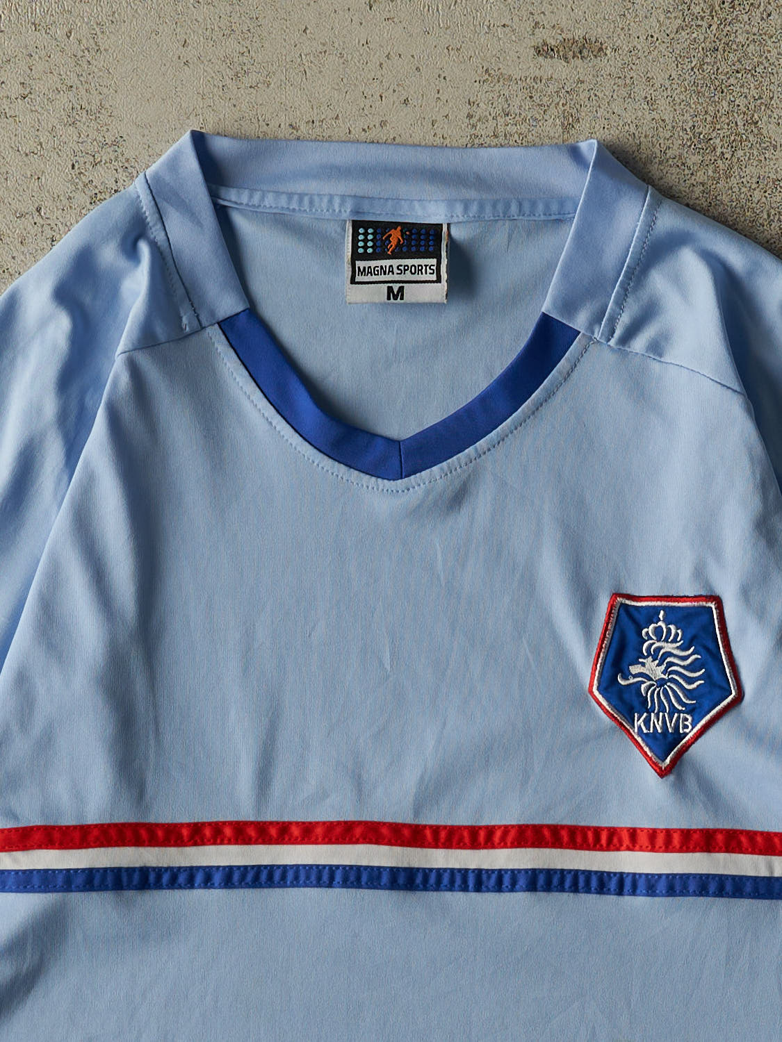 Vintage Y2K Blue Netherlands Soccer Jersey (M/L)