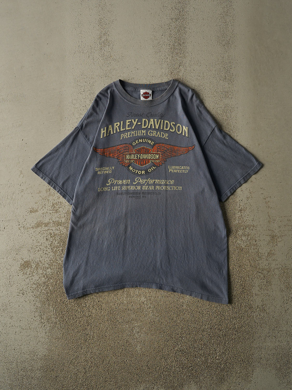 Vintage 12' Blue Harley Davidson Hamburg Germany Tee (L/XL)