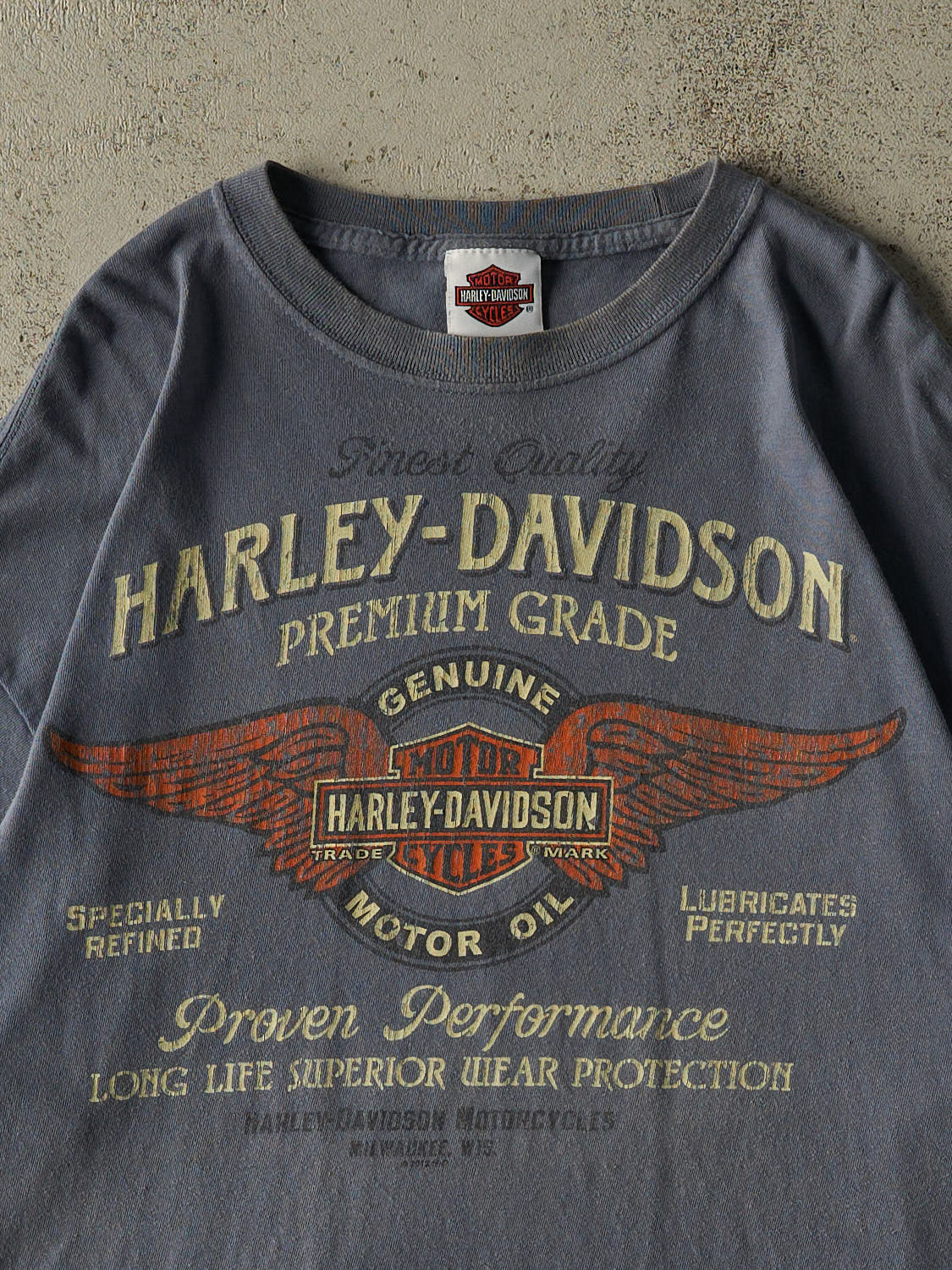 Vintage 12' Blue Harley Davidson Hamburg Germany Tee (L/XL)