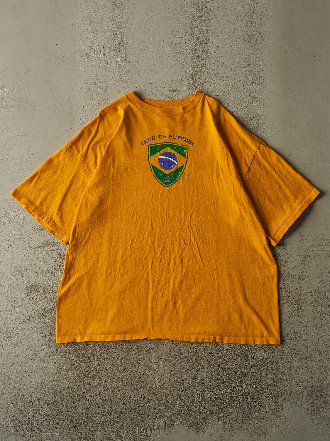 Vintage Y2K Yellow Brasil Soccer Tee (XXL)