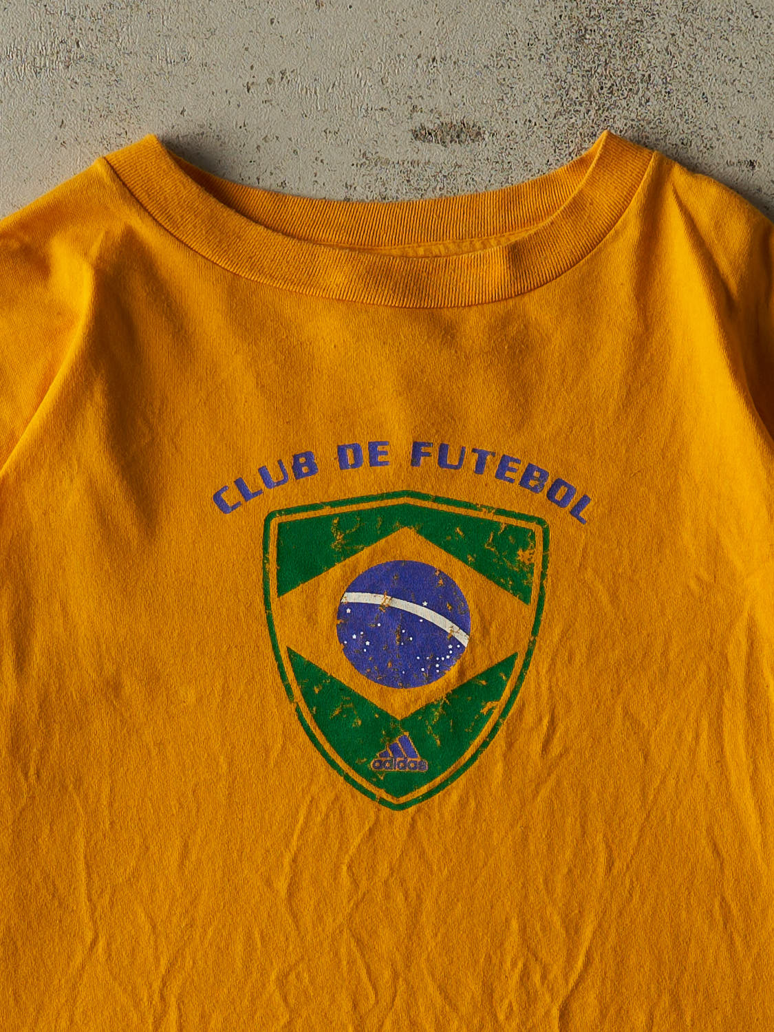 Vintage Y2K Yellow Brasil Soccer Tee (XXL)