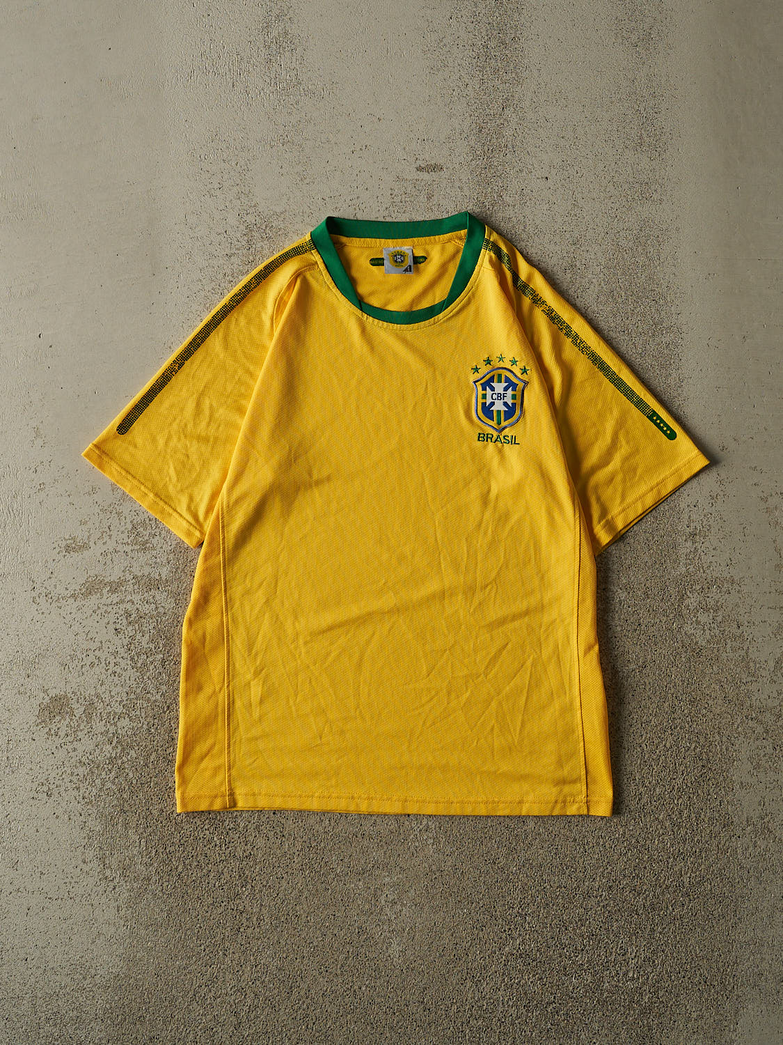 Vintage Y2K Yellow Brasil Soccer Jersey (M)