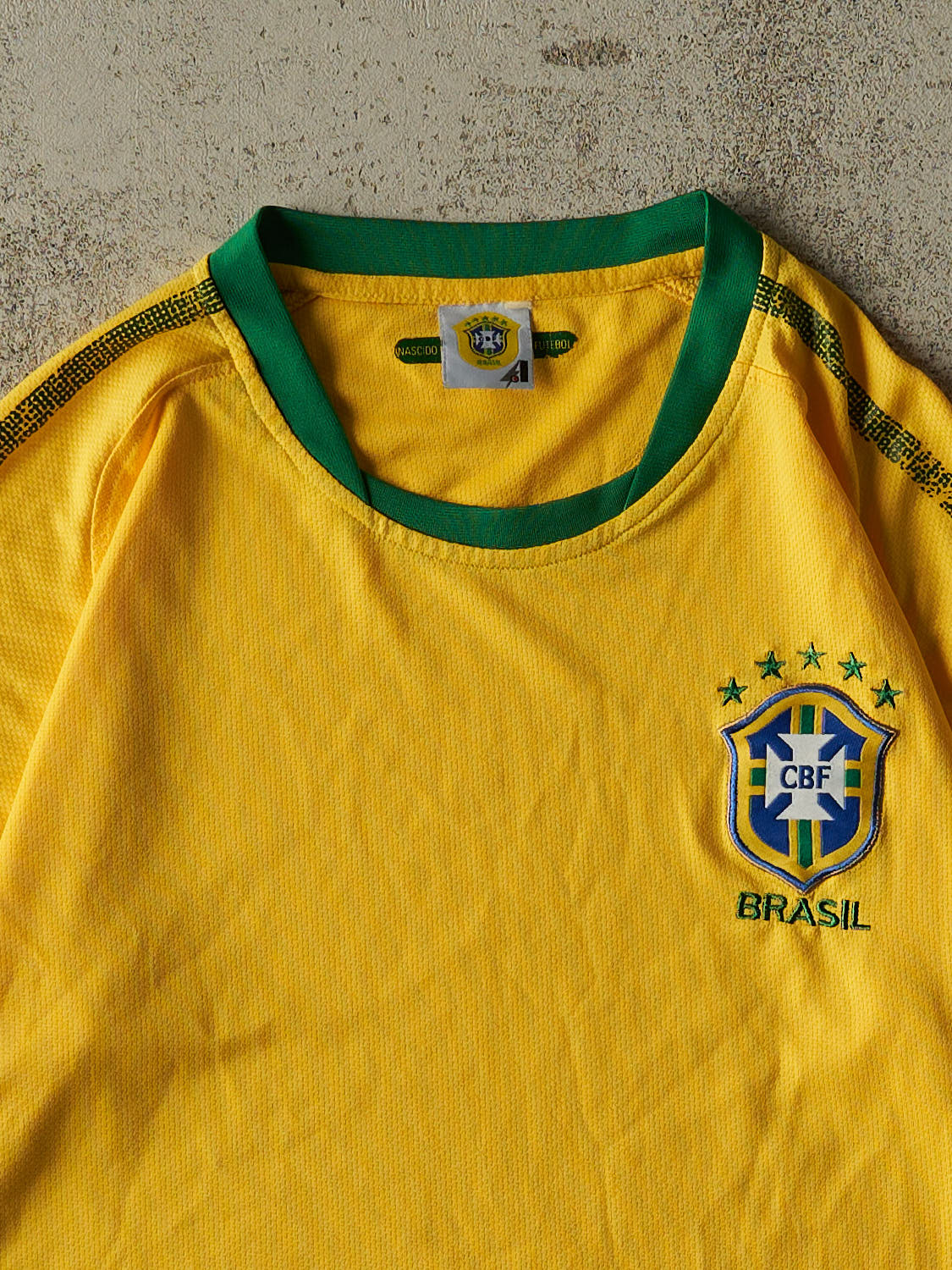 Vintage Y2K Yellow Brasil Soccer Jersey (M)