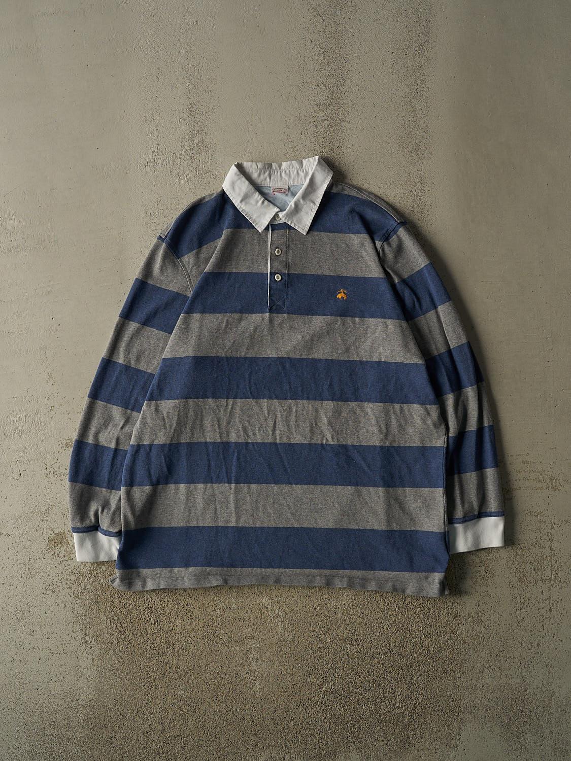 Vintage Y2K Grey Rugby Striped Long Sleeve (XXL)