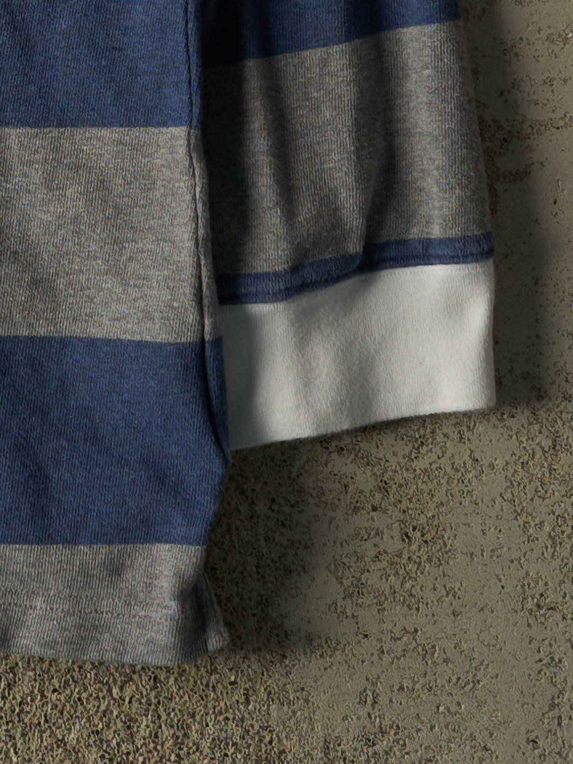 Vintage Y2K Grey Rugby Striped Long Sleeve (XXL)