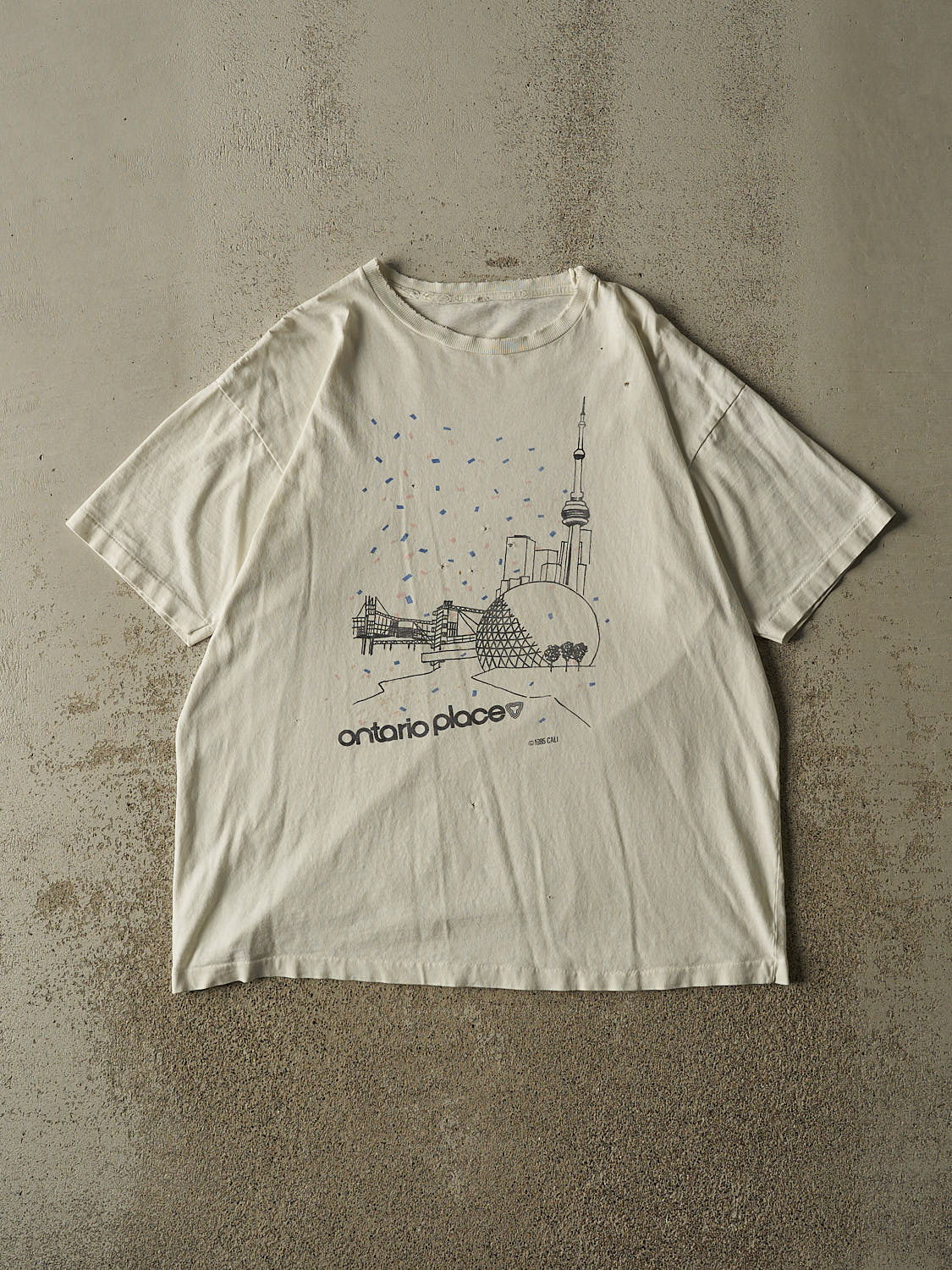 Vintage 85' White Ontario Place Single Stitch Tee (L/XL)
