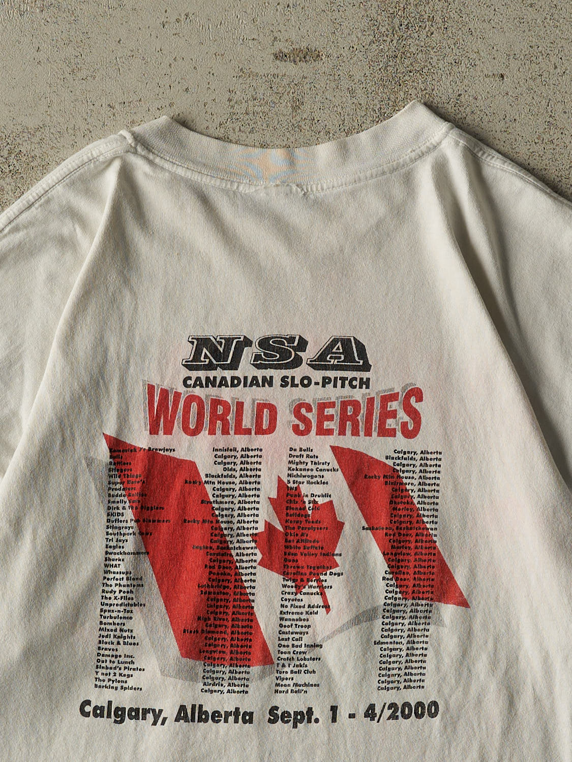 Vintage 00' White NSA Canadian Slo-Pitch Tee (L)