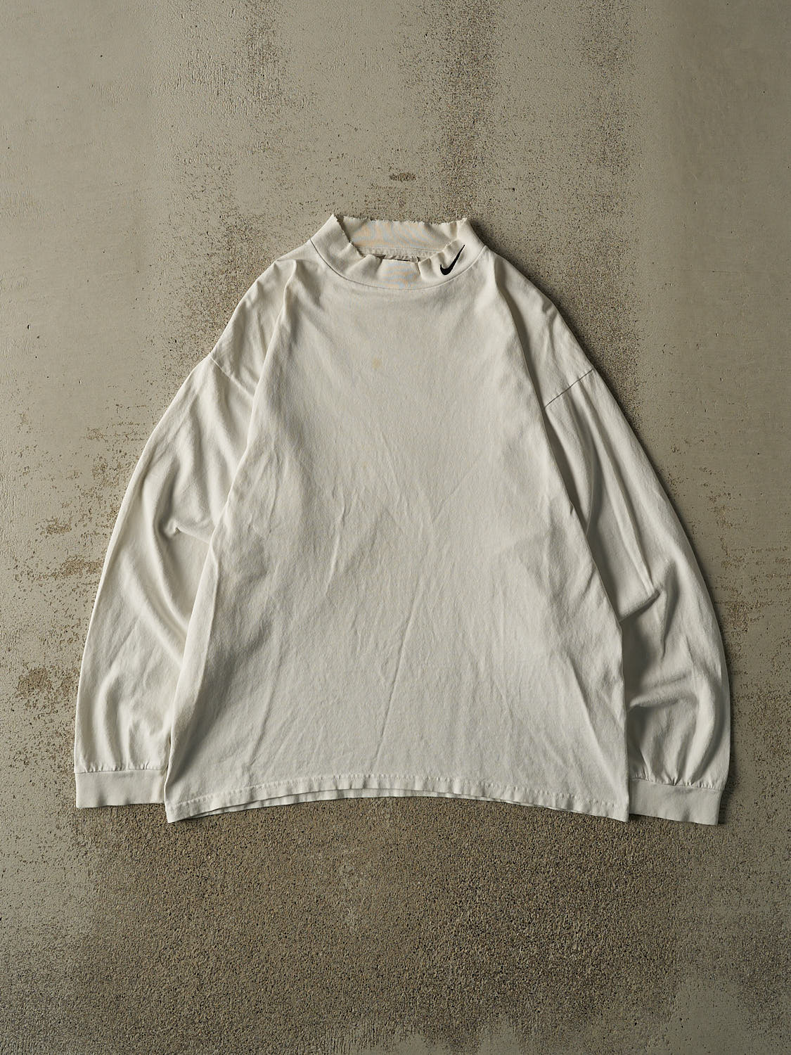 Vintage 90s White Nike Mock Neck Long Sleeve (L)
