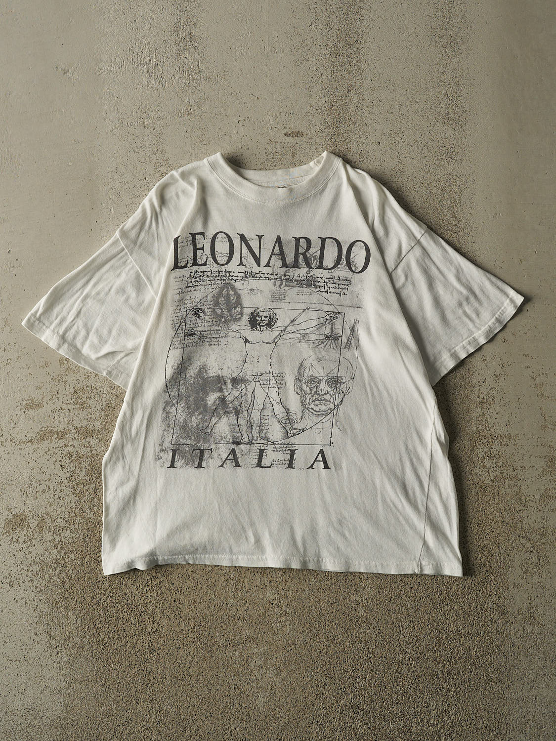 Vintage 90s White Leonardo Da Vinci Art Tee (L)