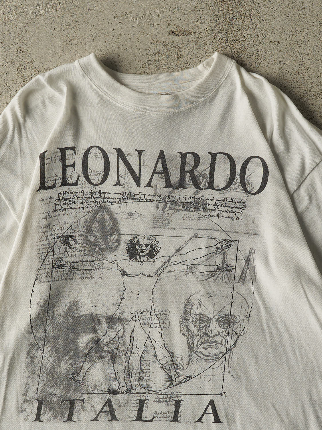 Vintage 90s White Leonardo Da Vinci Art Tee (L)