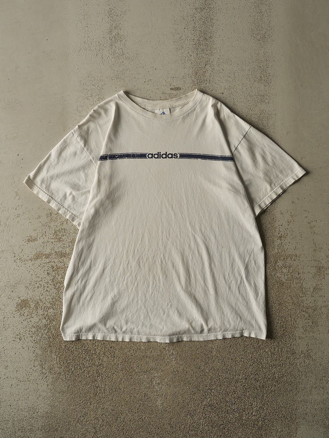 Vintage 90s White Adidas Logo Tee (L/XL)