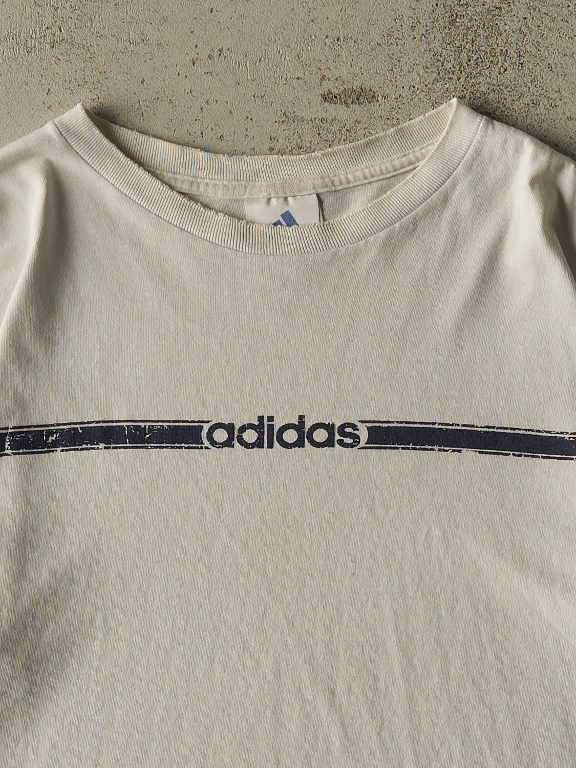 Vintage 90s White Adidas Logo Tee (L/XL)