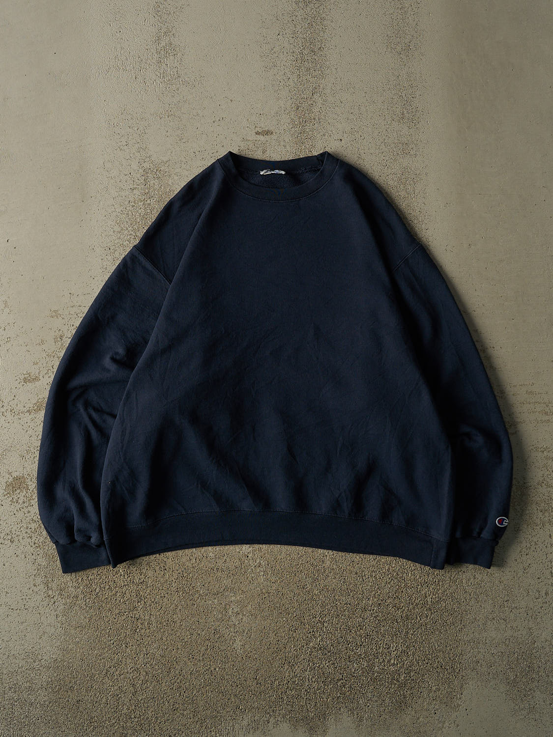 Vintage 90s Navy Blue Champion Blank Crewneck (XL)