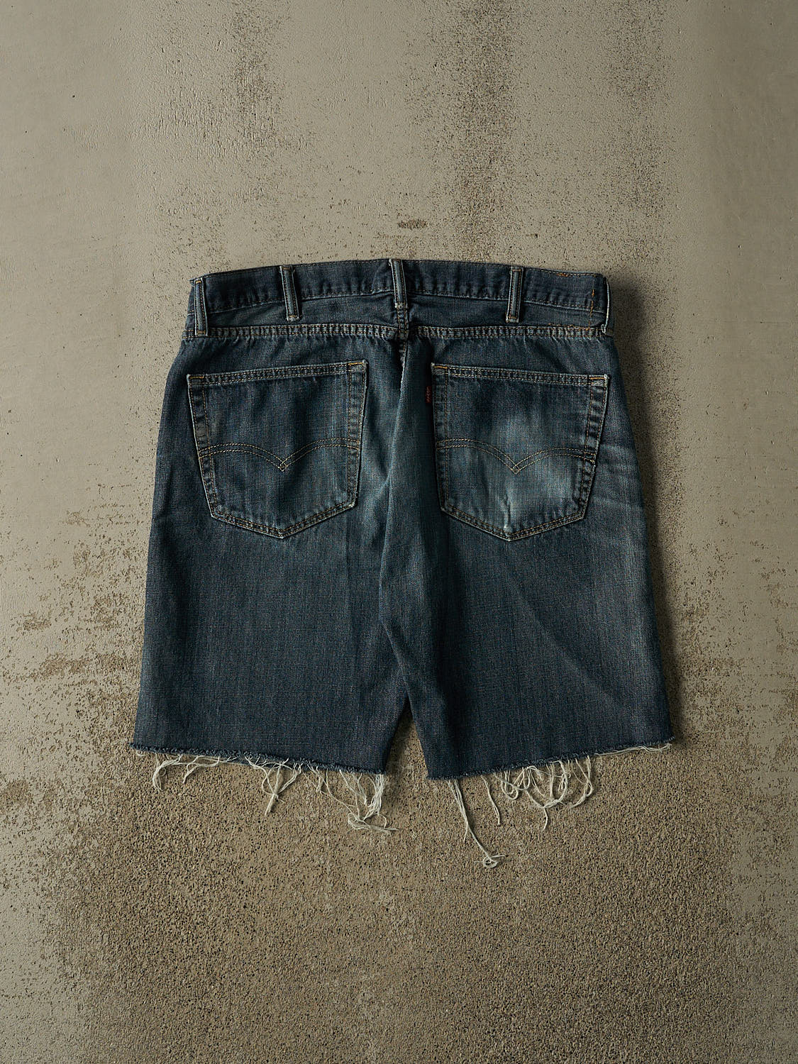 Vintage Y2K Dark Wash Levi's Cut Off Jean Shorts (37x9.5)