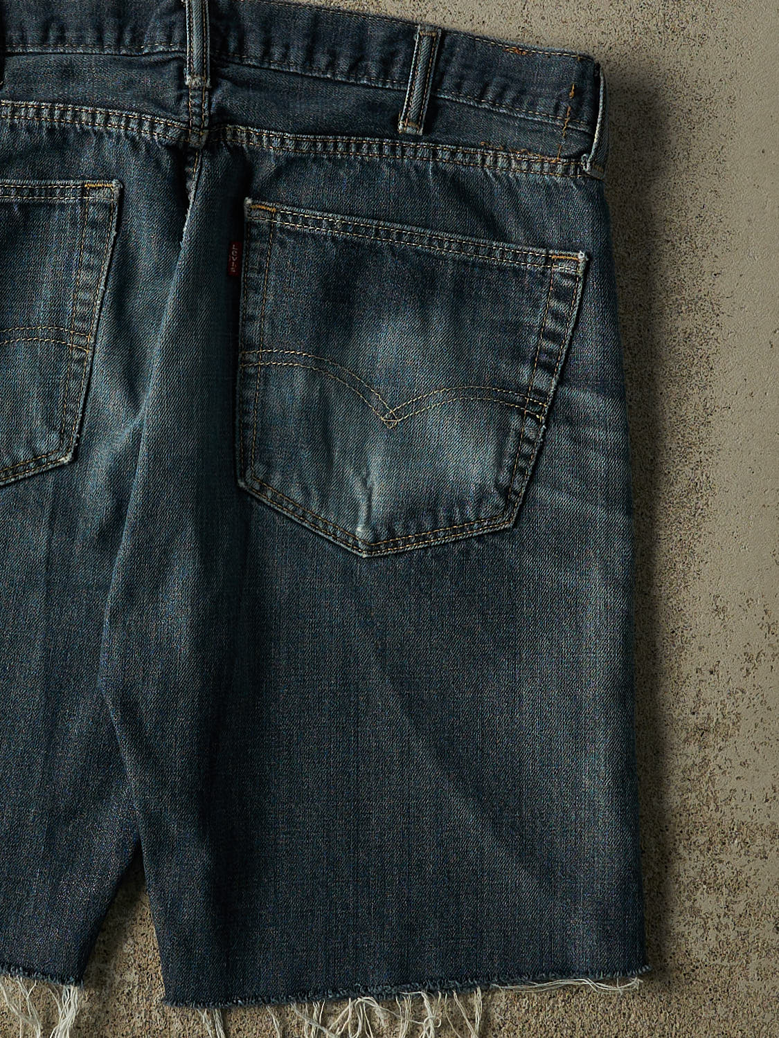 Vintage Y2K Dark Wash Levi's Cut Off Jean Shorts (37x9.5)