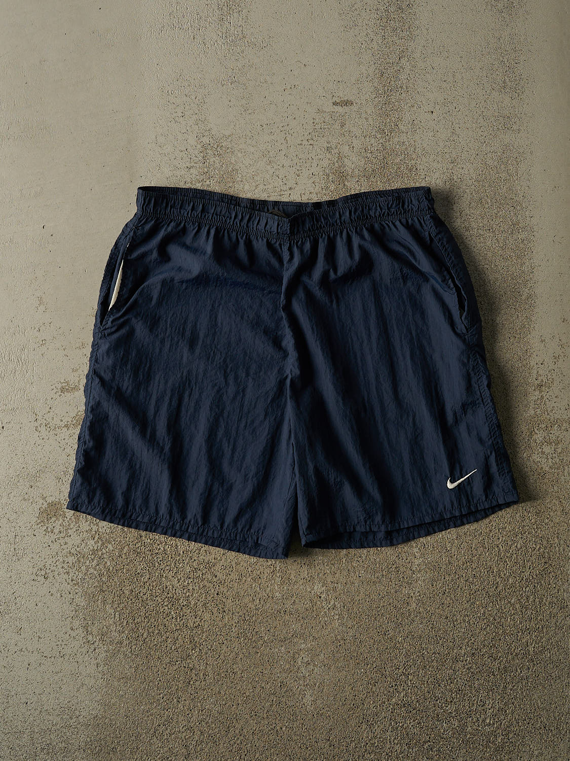 Vintage 90s Navy Blue Nike Track Shorts (35x9)