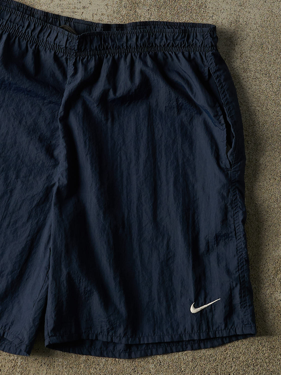 Vintage 90s Navy Blue Nike Track Shorts (35x9)