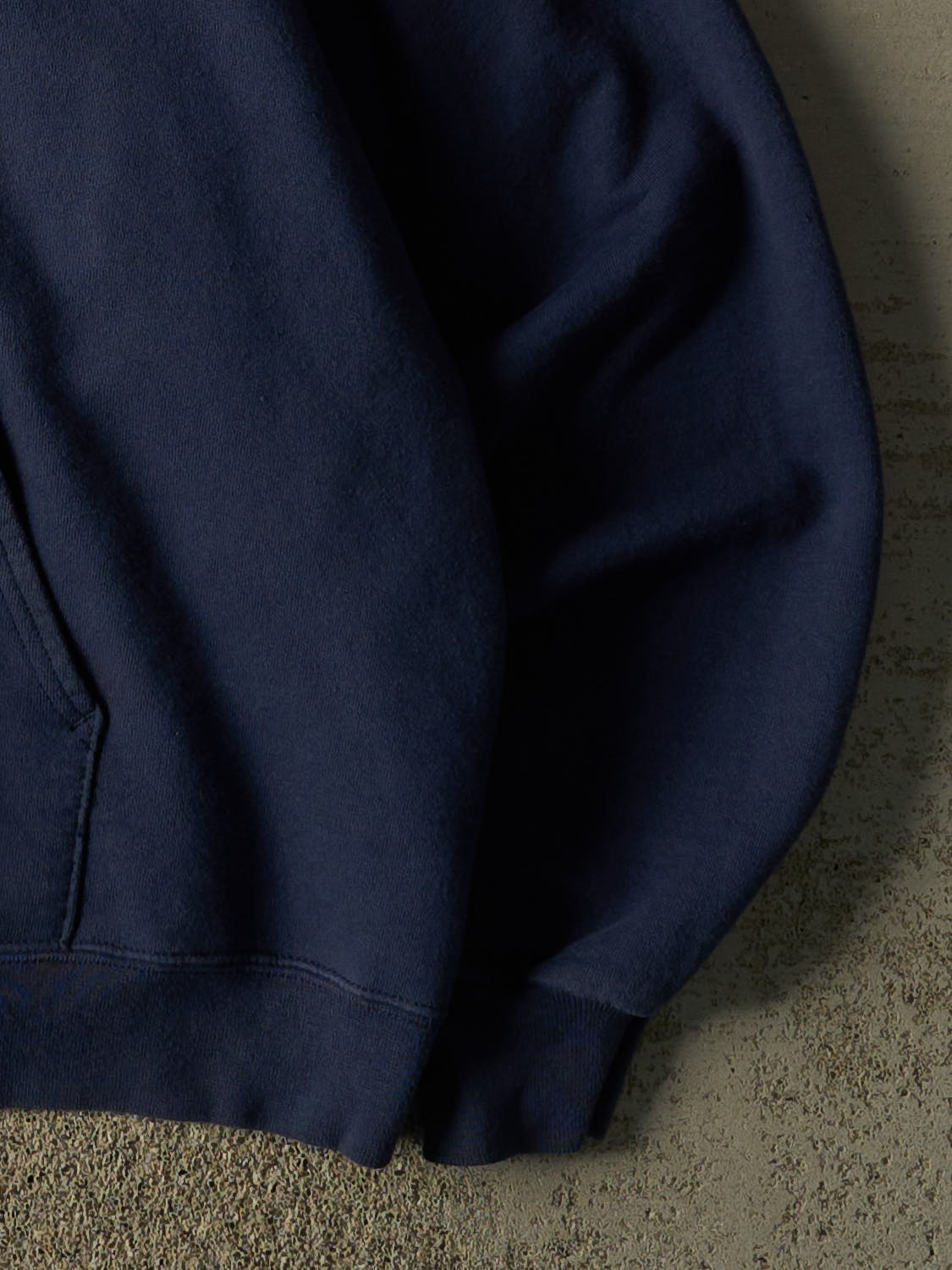 Vintage 90s Navy Blue Blank Zip Up Hoodie (XL)