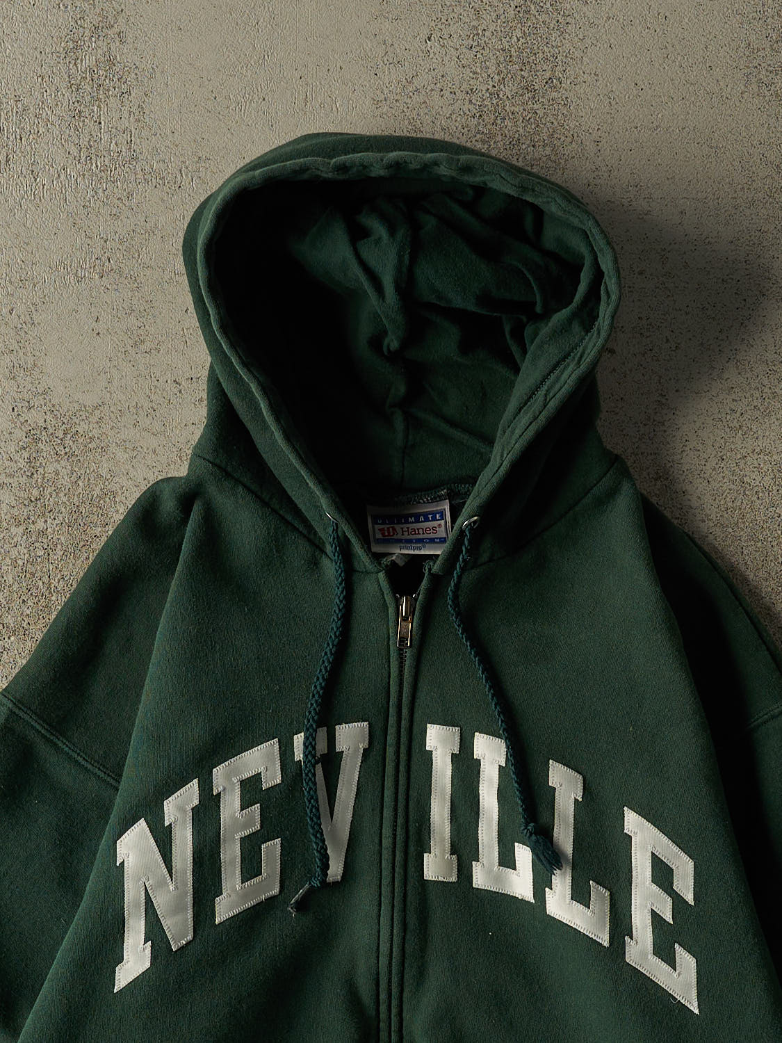 Vintage 90s Green Neville Zip Up Hoodie (S/M)